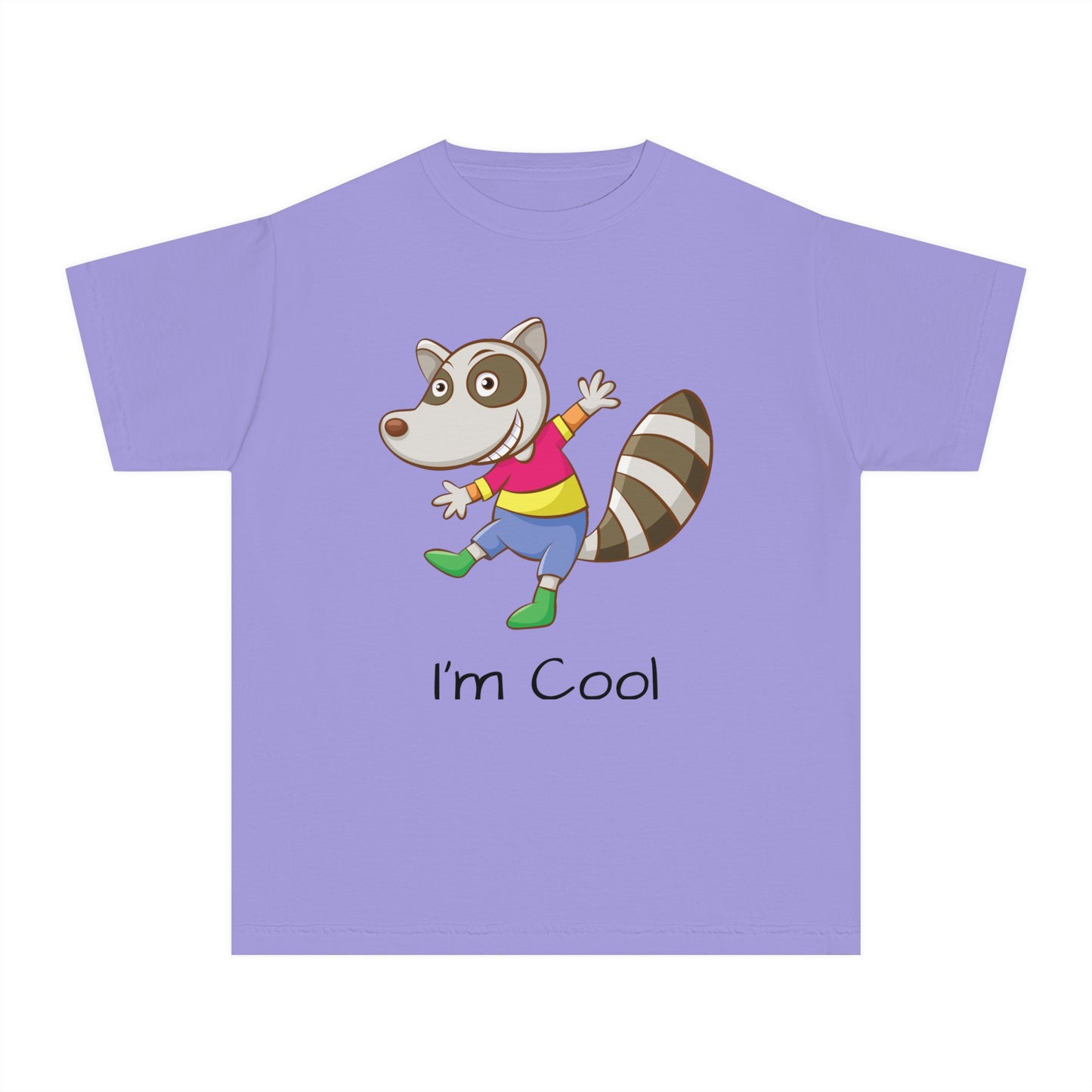 Youth Tee Shirt with Cool Raccoon