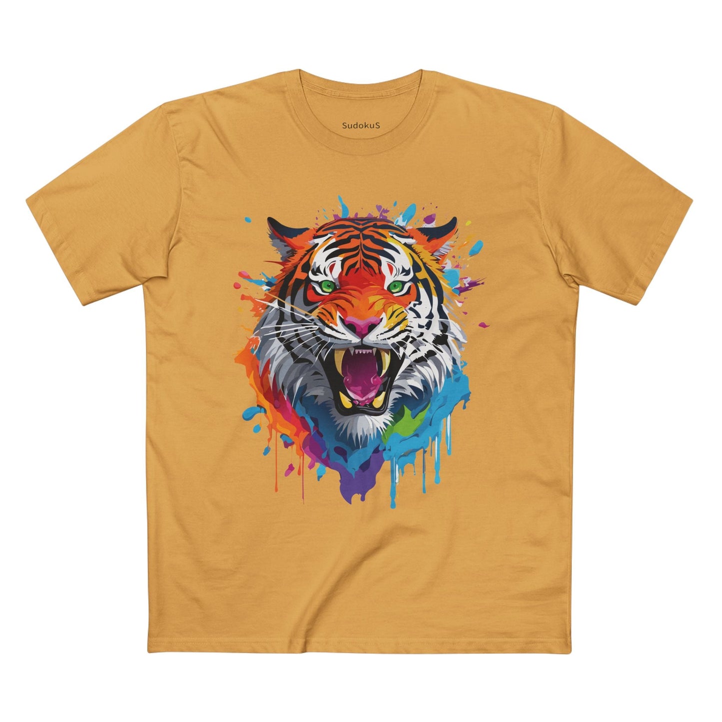 Tiger Graphic Unisex 100 Cotton Staple Tee with Animal Design Artwork 32