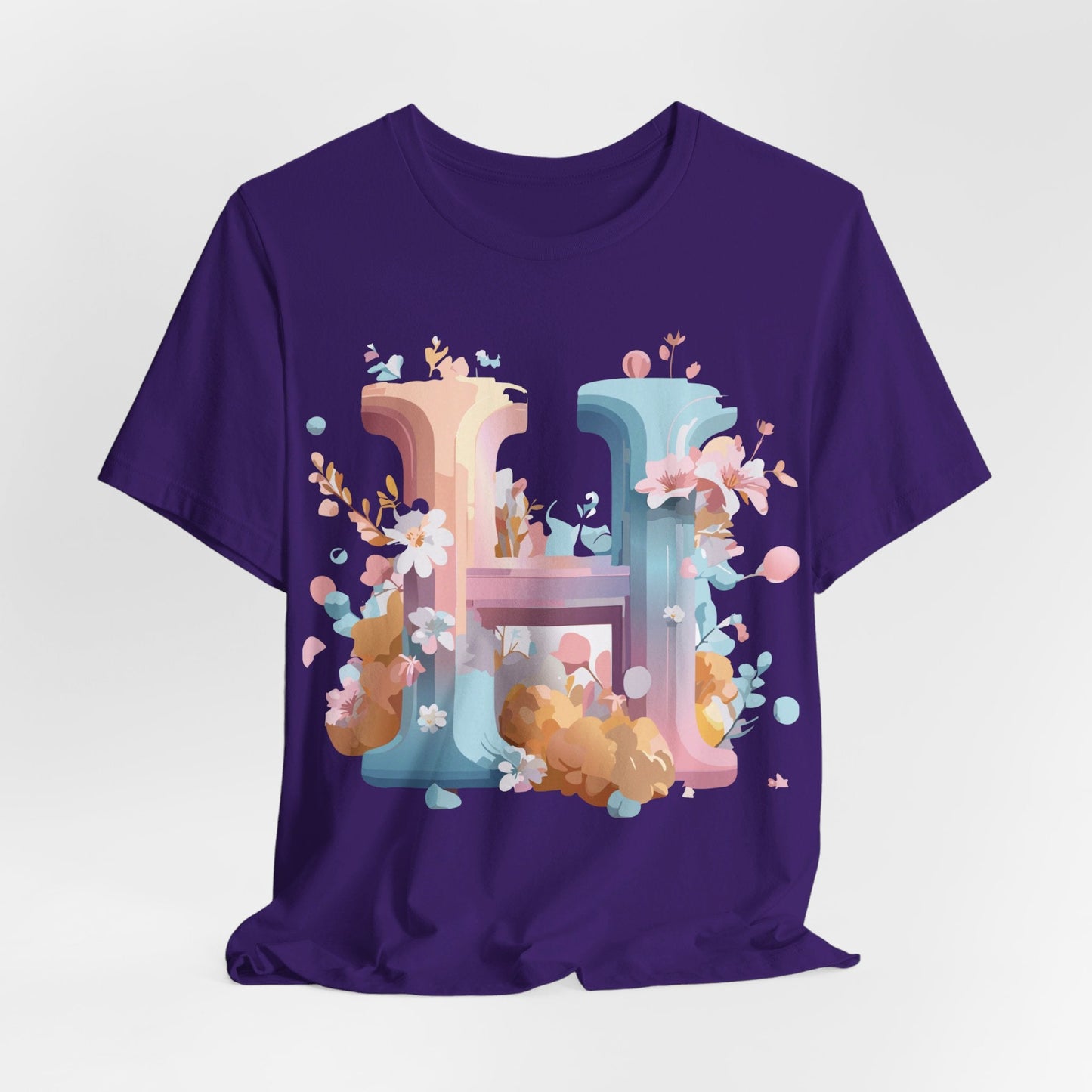 Letter H Shirt Unisex Graphic Tee By Adelpha Vintage Inspired Artwork Short Sleeve