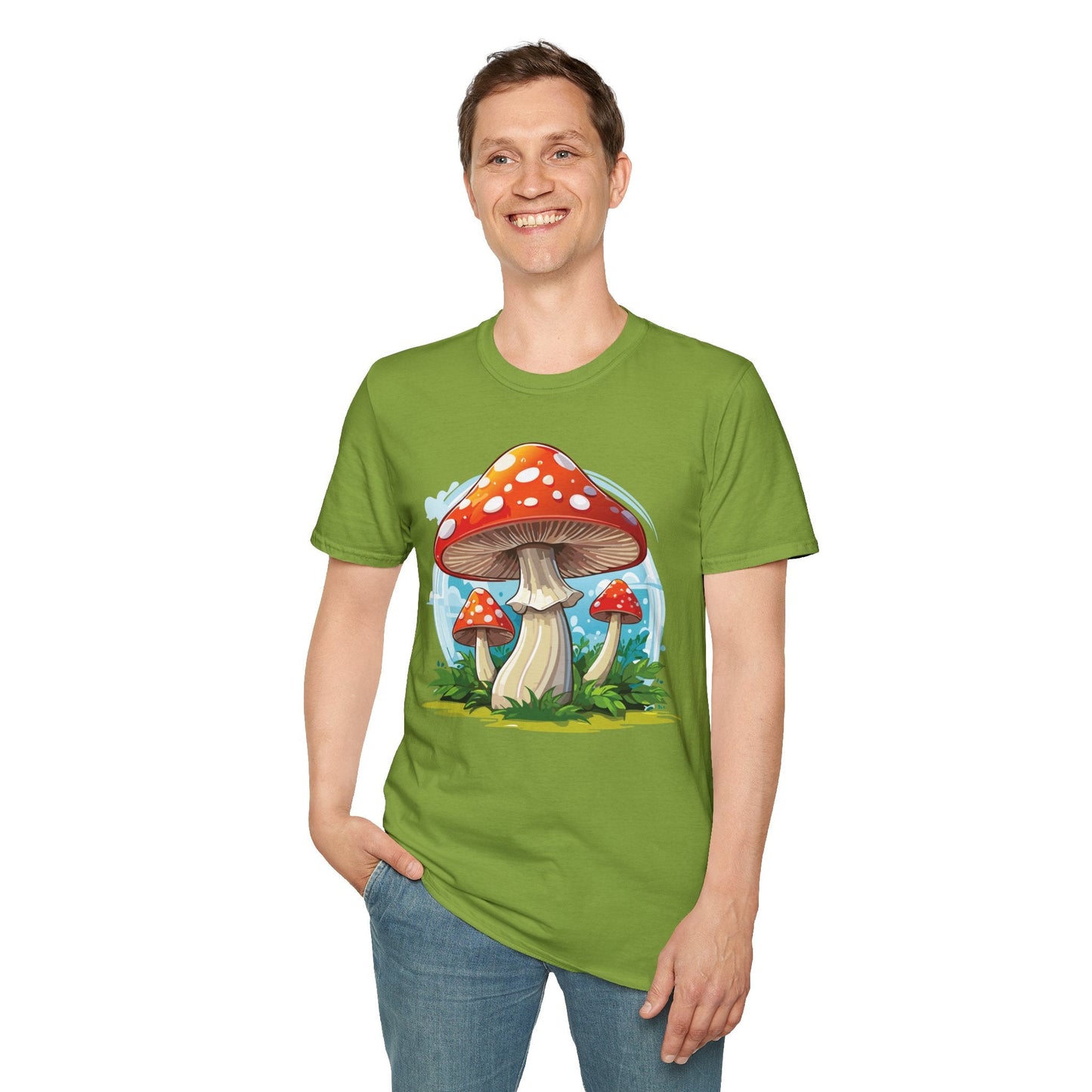 Mashroom Tee Shirt Unisex Funny Mashroom Design 100 Percent Cotton Softstyle Tee