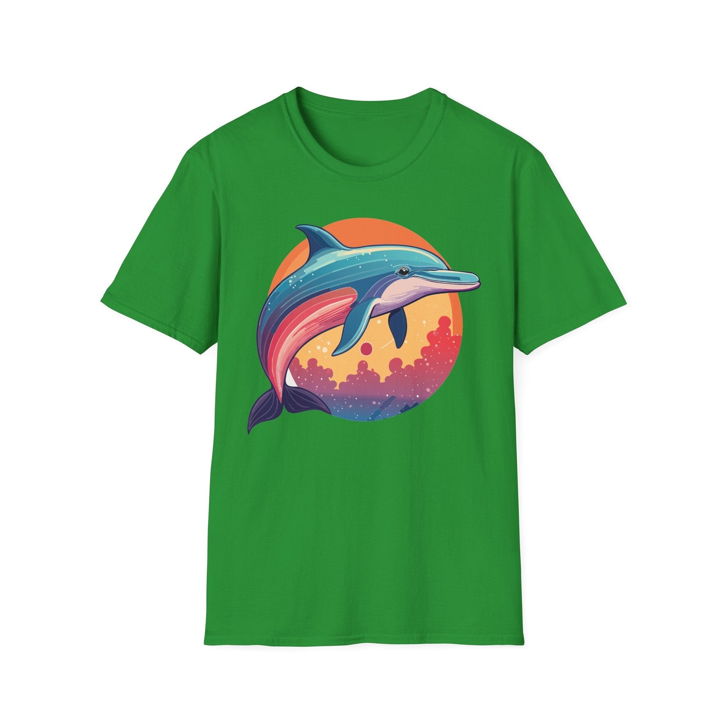 Dolphin Shirt For Unisex Adults Gildan Softstyle 64000 Ring Spun Cotton Tee Fish Tee