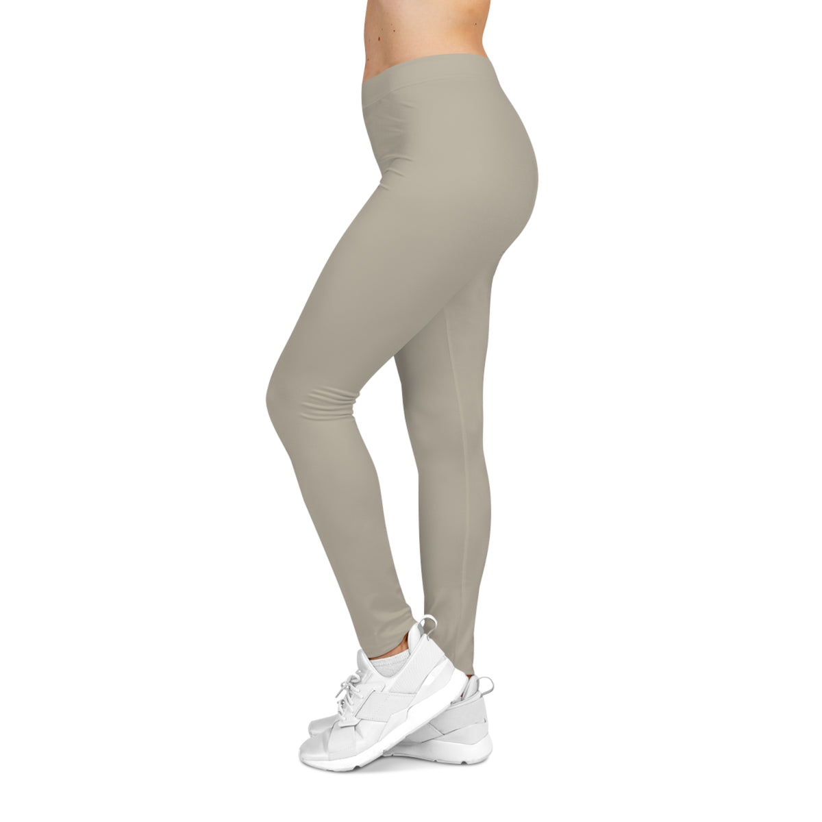 Beach Stone Tan Color Women's Poly-Span Casual Leggings XS-2XL