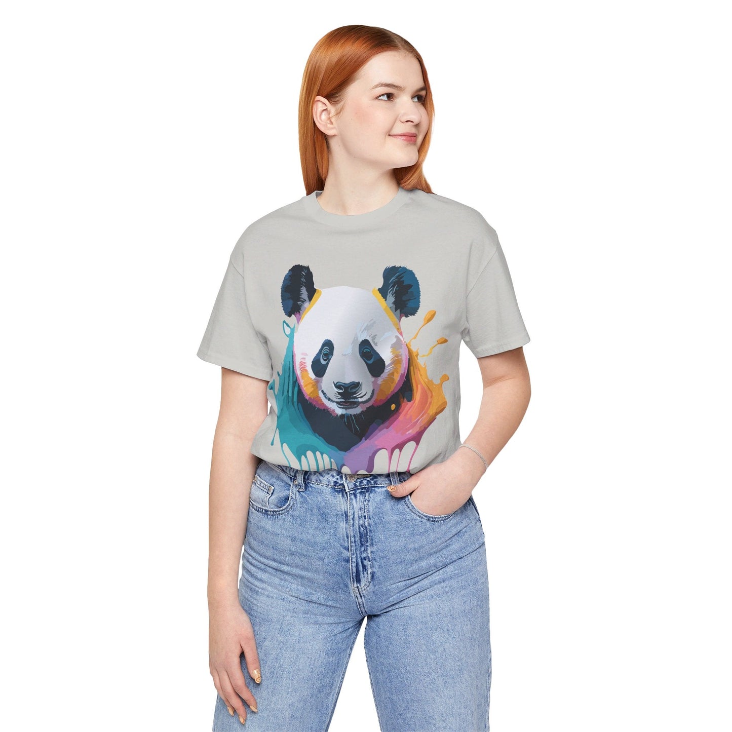 Panda Shirt Unisex Graphic Tee Vintage Inspired Art by Adelpha Premium Jersey Short Sleeve