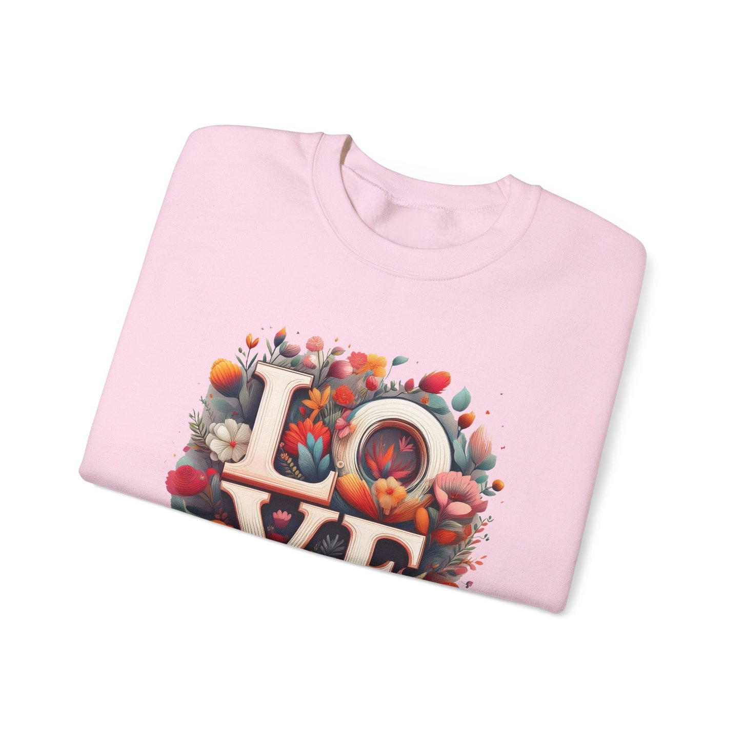 Floral Love Valentines Day Sweatshirt Unisex Crewneck Love Flower Gift Idea Cozy Everyday Wear