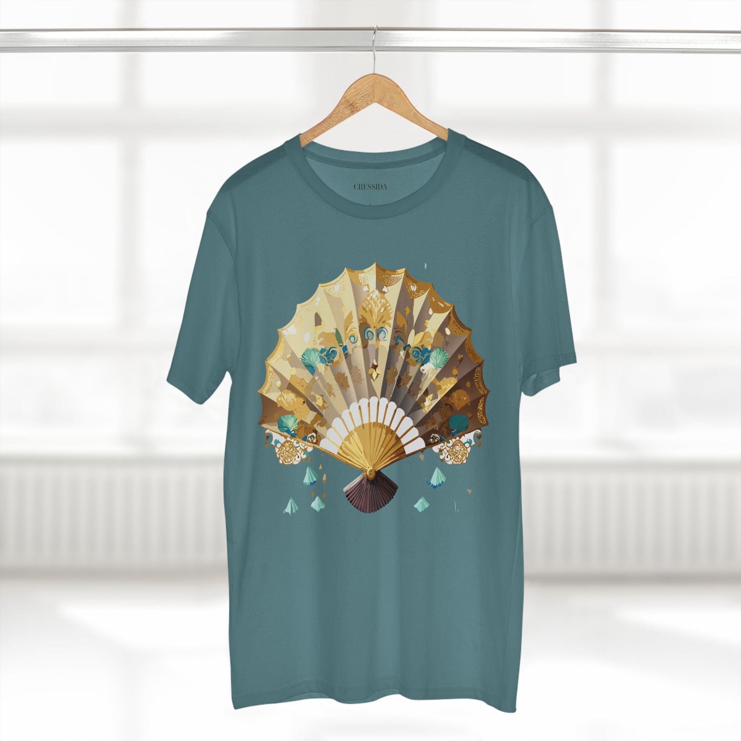 Antique Fan Graphic Design T-Shirt Unisex 100 Cotton Floral Carnival Artwork Tee 16