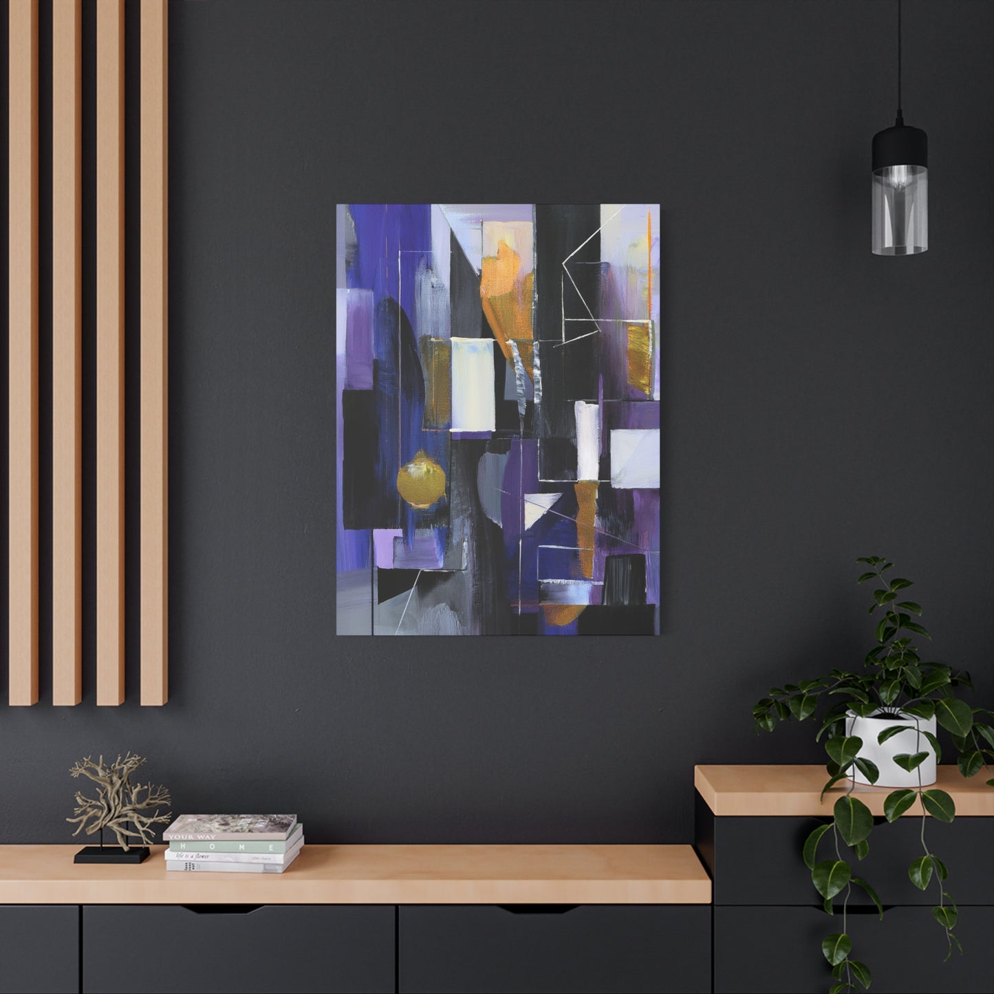 Purple Abstract Painting Print Canvas 20x24,20x30,24x30, 24x32,24x36,30x40, 32x48,36x48,40x60 Pine-Wood Inner Frame ABS-31