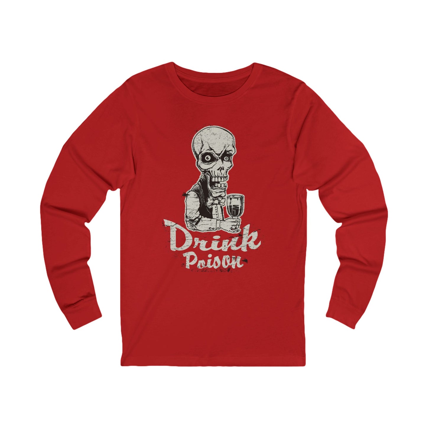 Creepy13 Unisex Skull Long Sleeve Tee, Skull Jersey Shirt, Skeleton T-Shirts with Long Sleeves, Skeleton Art Design Tees