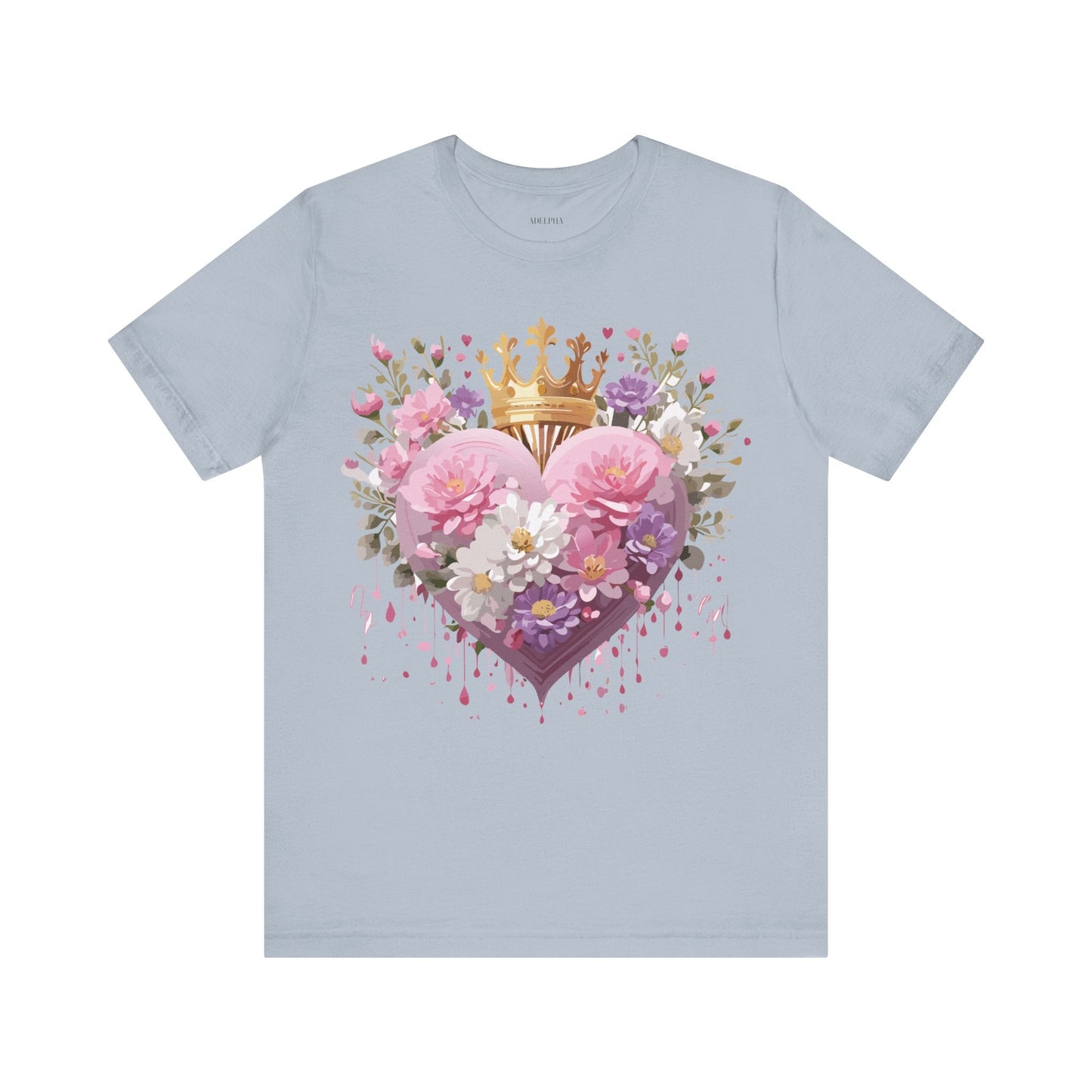 Valentine Day Graphic Unisex 100 Cotton Vintage Artwork with Love and Flower Design Tee 2