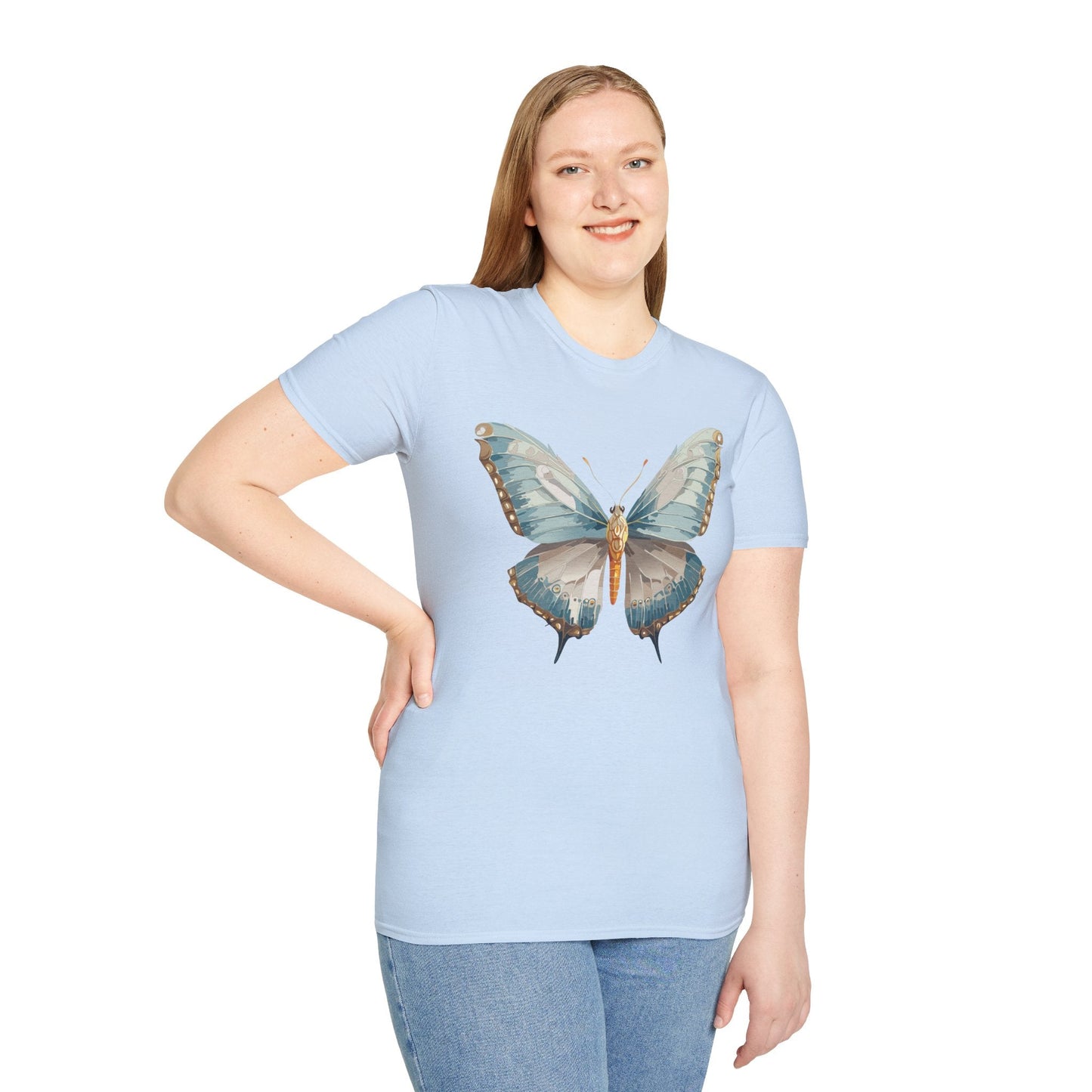 Butterfly Emblem Shirt Unisex T Shirt Gildan Softstyle 64000 Monarch Print Cotton Tee Everyday