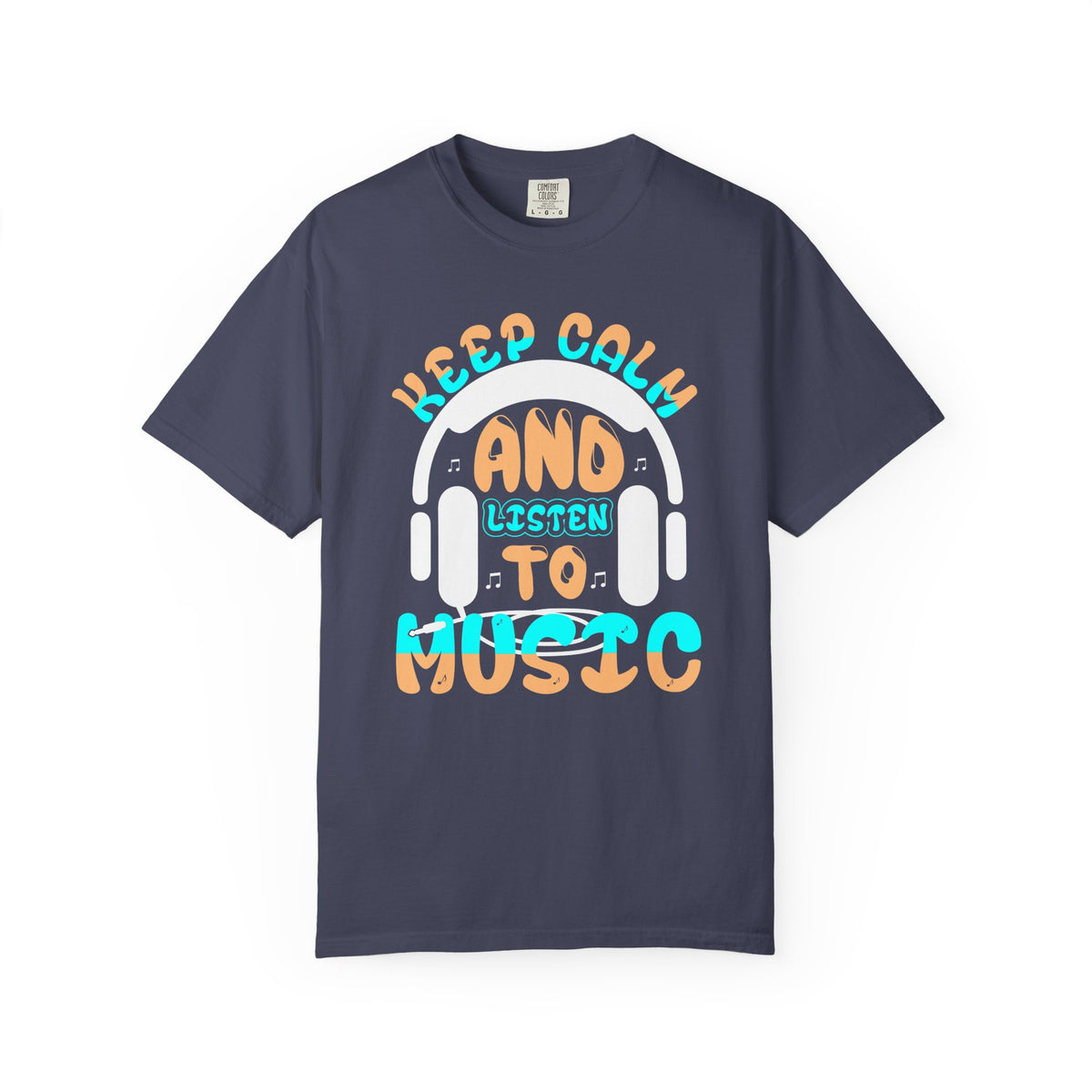 Keep Calm and Listen to Music T-Shirt Headphones Graphic Unisex Cotton Tee 055