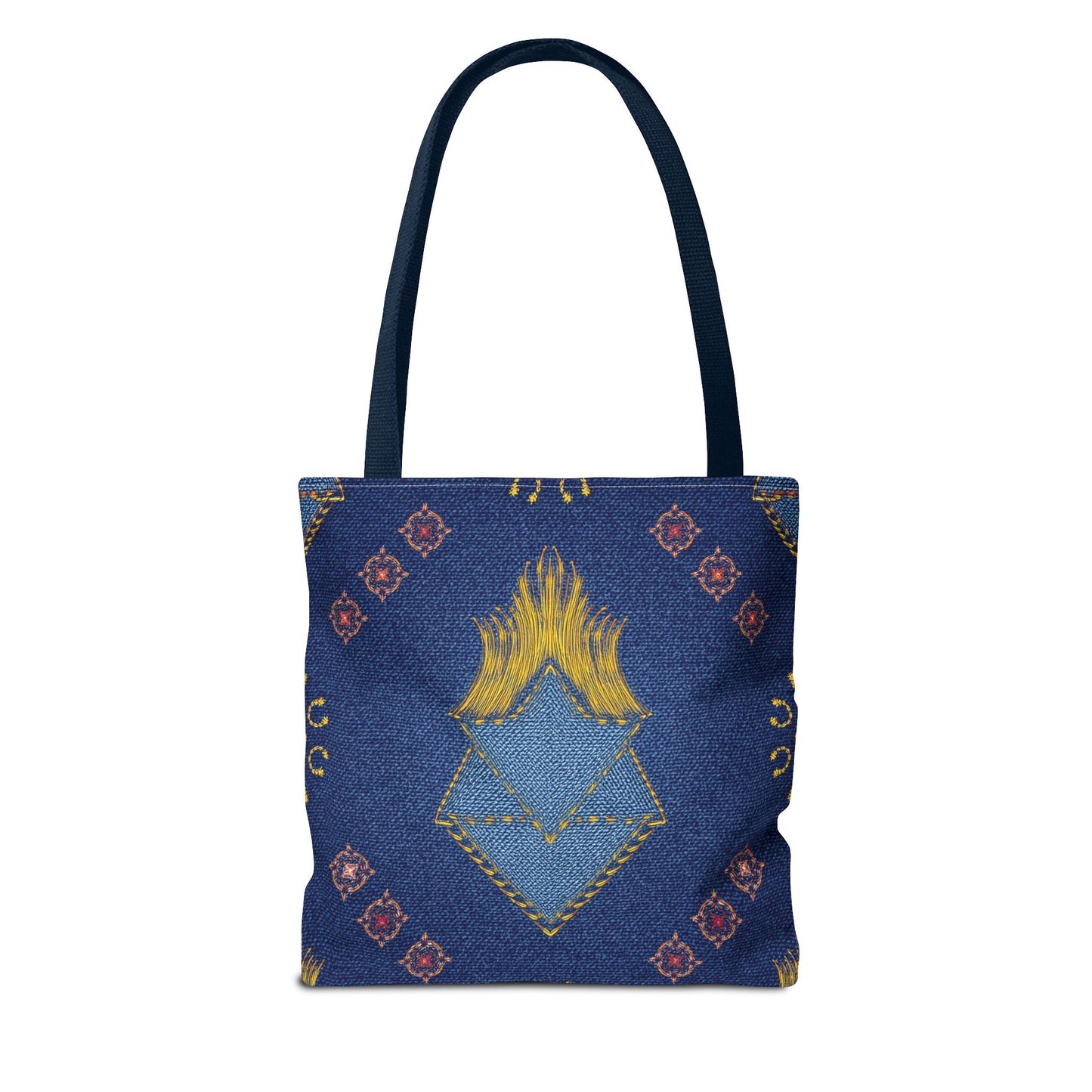 Diwali Graphic Denim Fabric Imitation Print Unisex Canvas Bag Poly Spun 3 Sizes Tote Bag 205-12