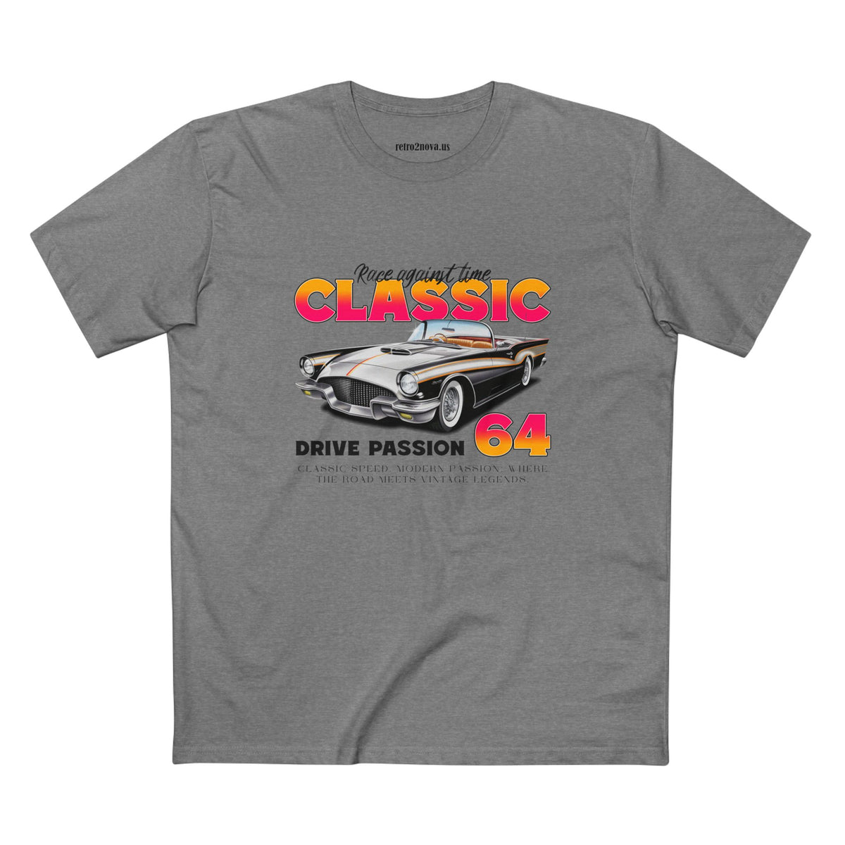 Retro Car Vintage Graphic Tee Staple Unisex 100 Cotton Tee Shirt - RC-16