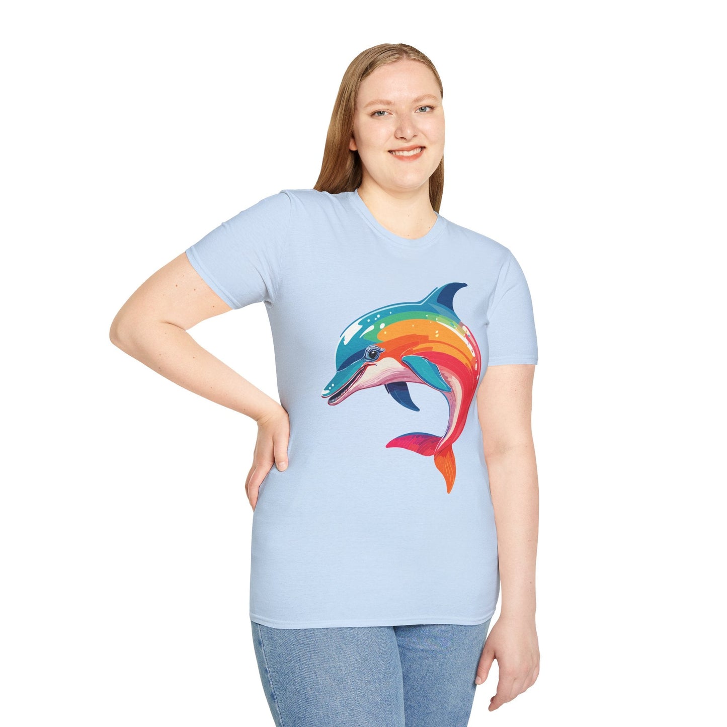 Dolphin Shirt For Unisex 100 Percent Ring Spun Cotton Gildan Softstyle 64000 Short Sleeve Tee