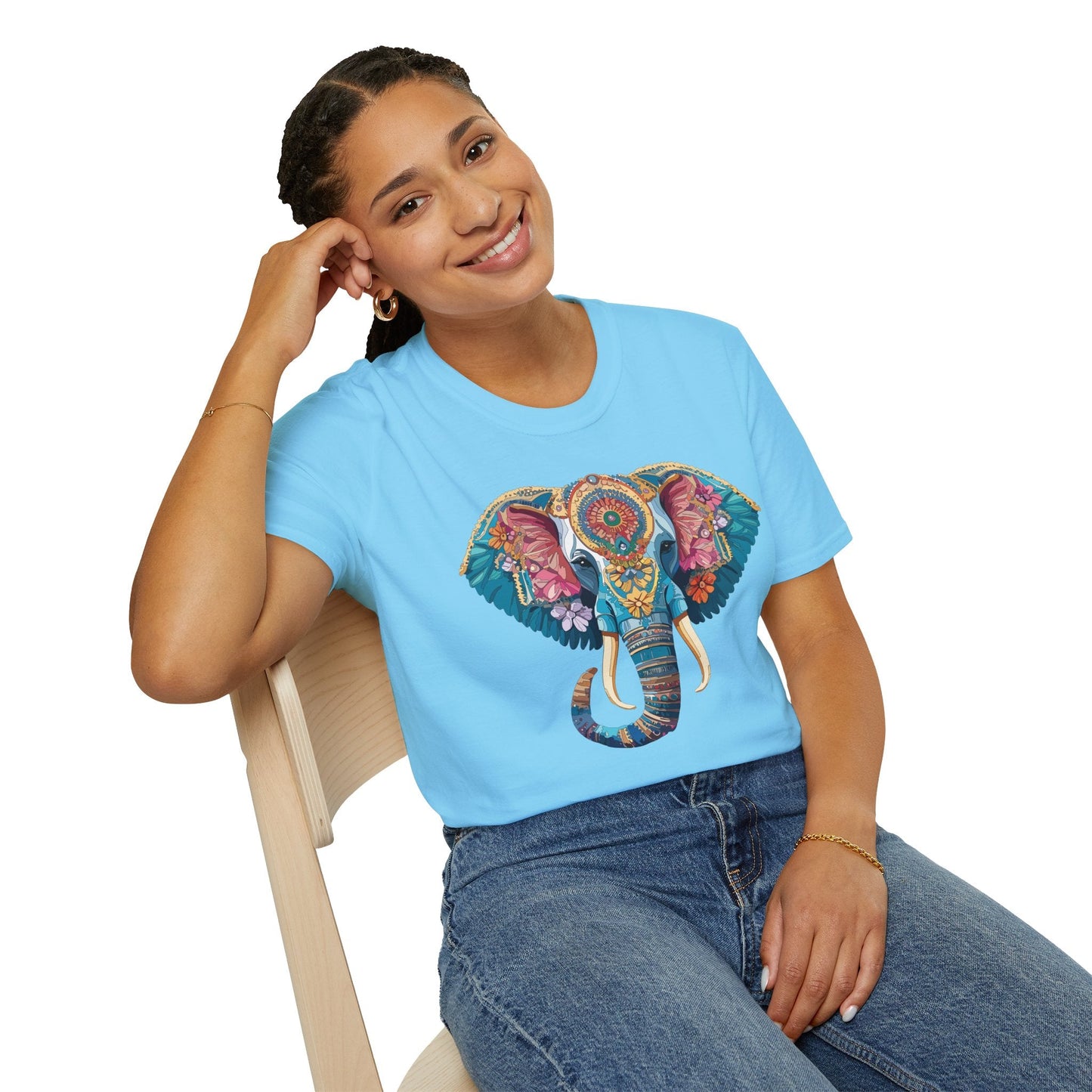 Unisex Elephant Graphic T Shirt Cartoon Elephant Tee Gildan Softstyle 64000 Premium Cotton