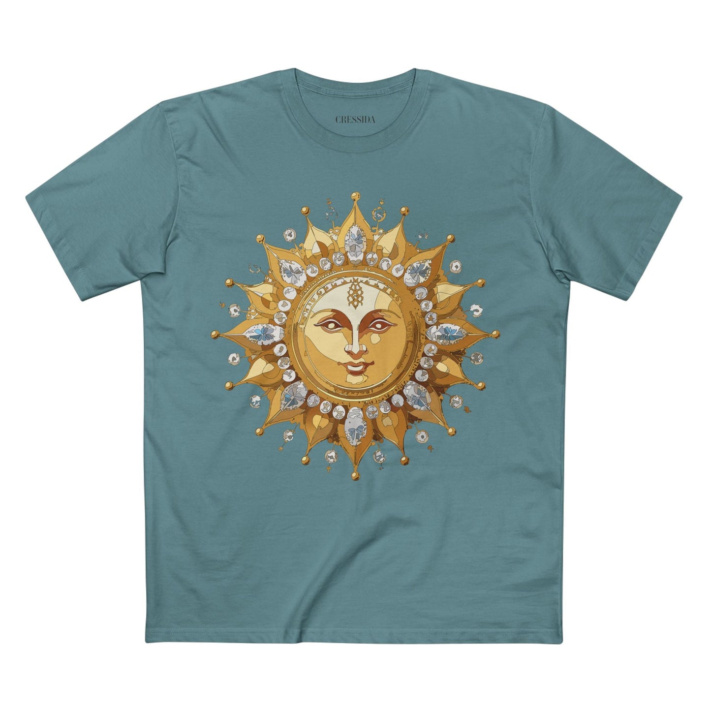 Gold Sun Graphic Unisex 100 Cotton T-Shirt with Golden Art Design 7