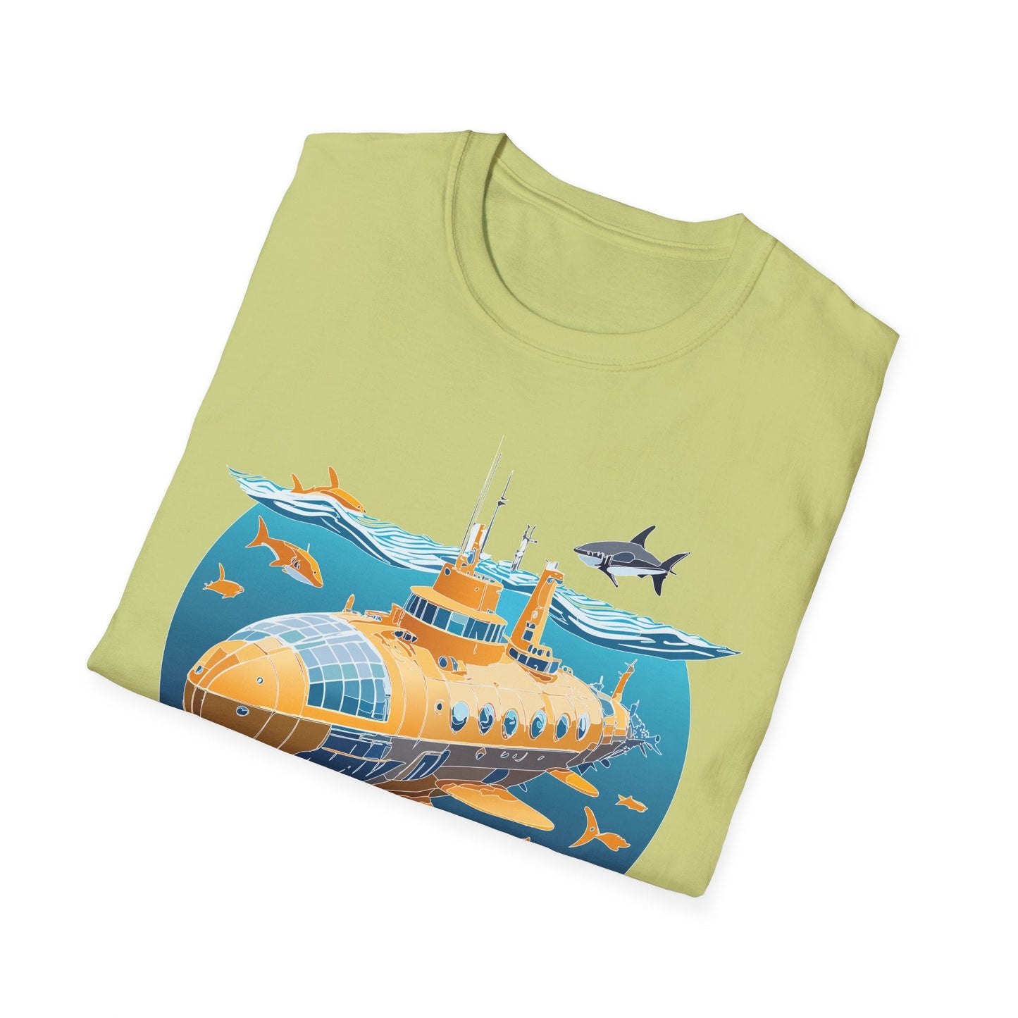 Ocean Themed Unisex Softstyle T Shirt 100 Percent Ring Spun Cotton U Boat Design Tee Everyday