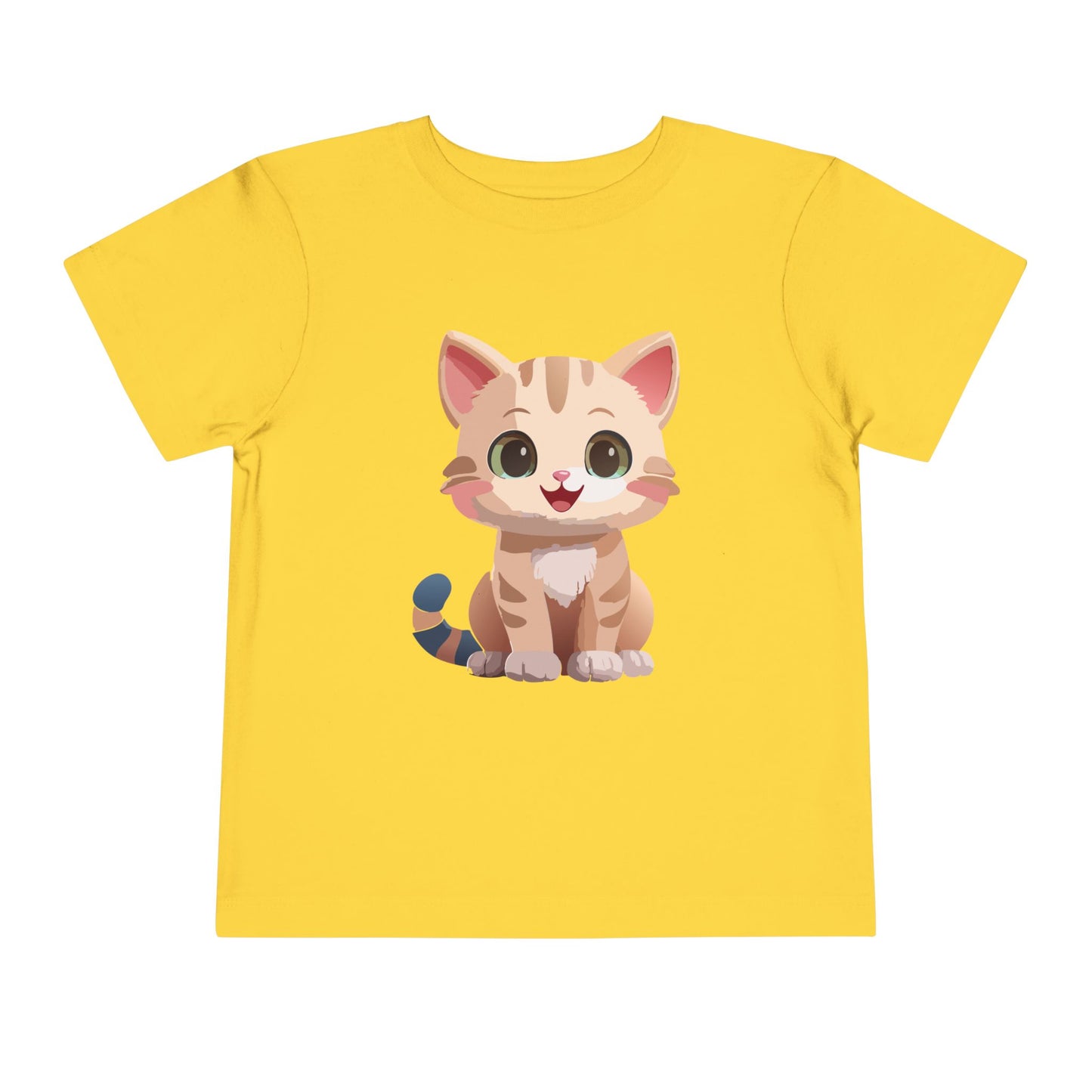 Bonita camiseta de manga corta para niños pequeños con gato: adorable camiseta con gráfico de gatito para niños (2 a 5 años)