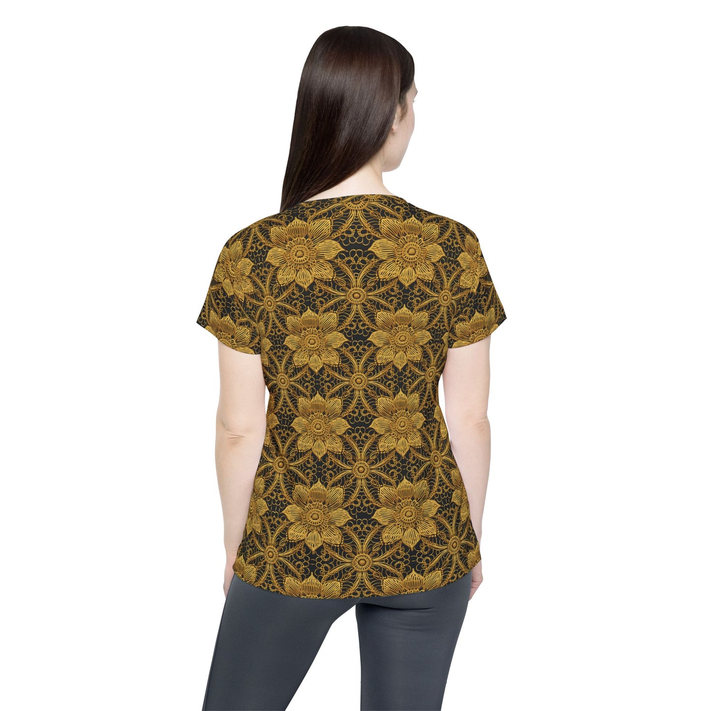 Lace Print Poly Shirt, Poly Shirt with Lace Print, Lace Shirt 49