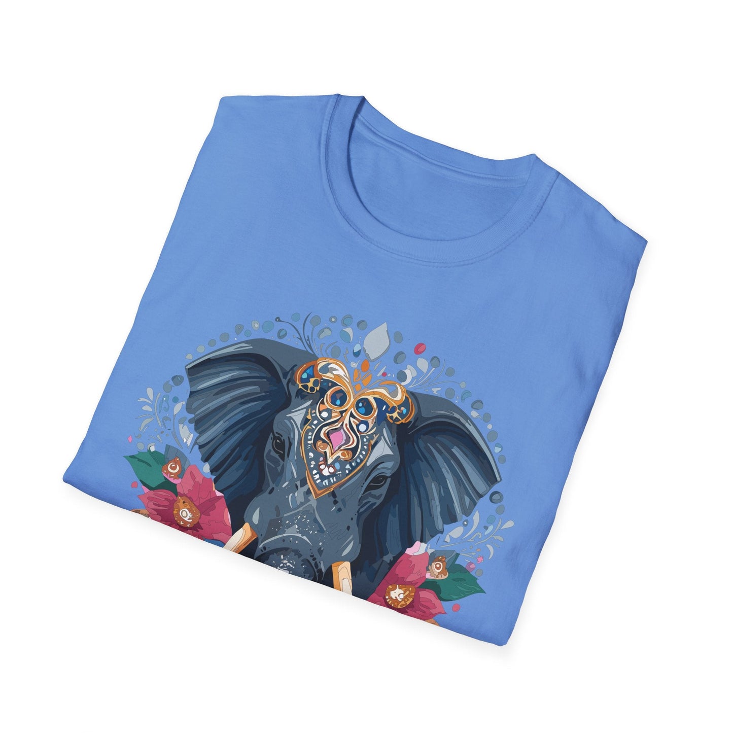 Elephant Graphic T Shirt Unisex Cotton Tee Softstyle Gildan 64000 Elephant Design