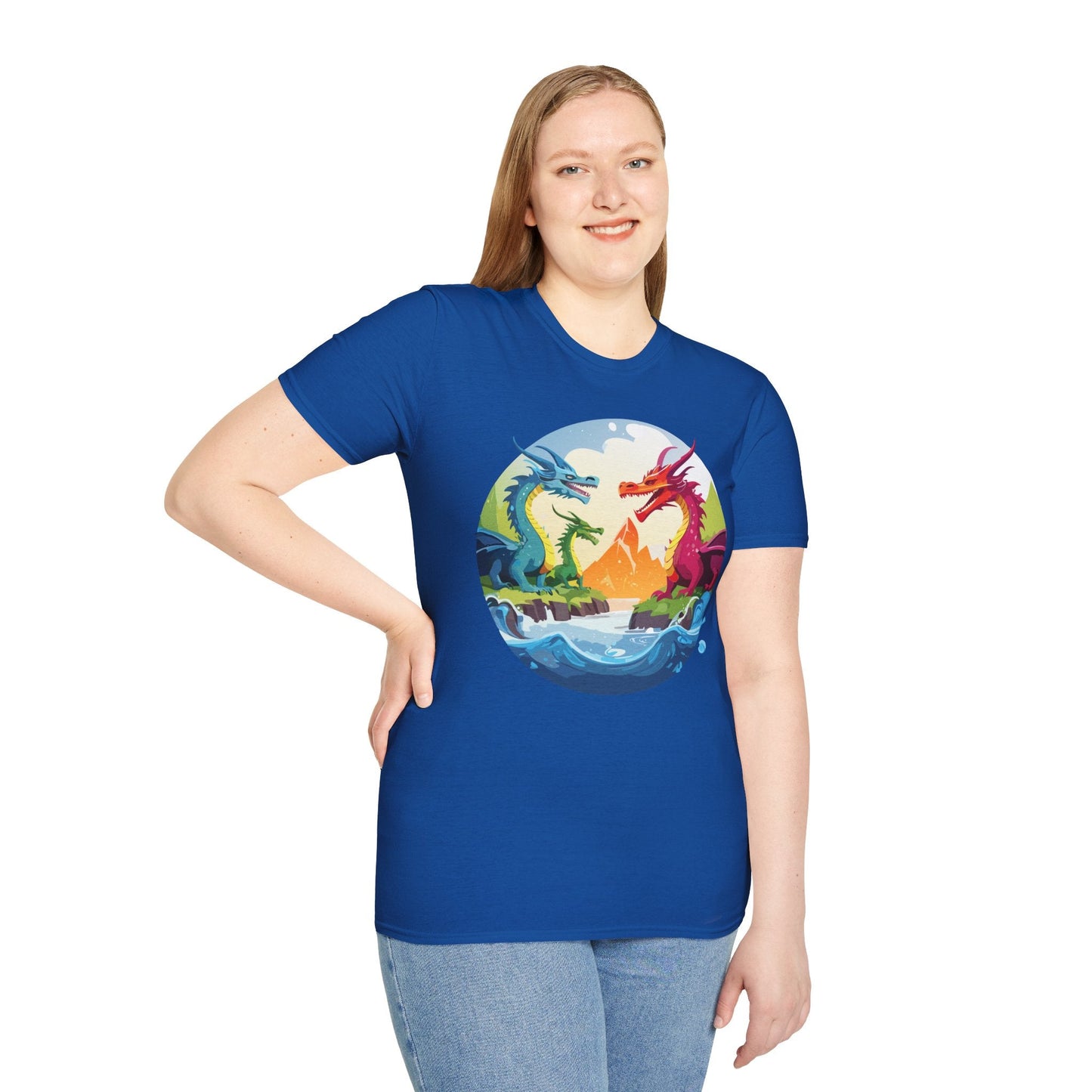 Dragon Graphic Unisex Cotton Softstyle Art Design Tee With Animals 18