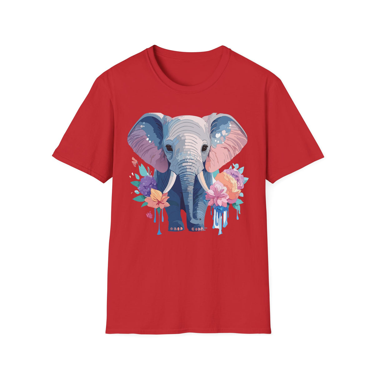 Watercolor Baby Elephant T-Shirt | Floral Safari Tee