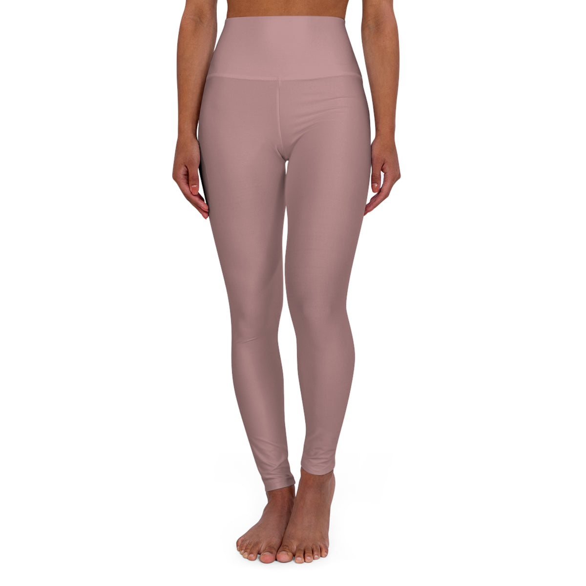 High-Waist Rosy Taupe Yoga Leggings Women's Seamless Poly-Span Stretchy Rose Tan Performance Leggings