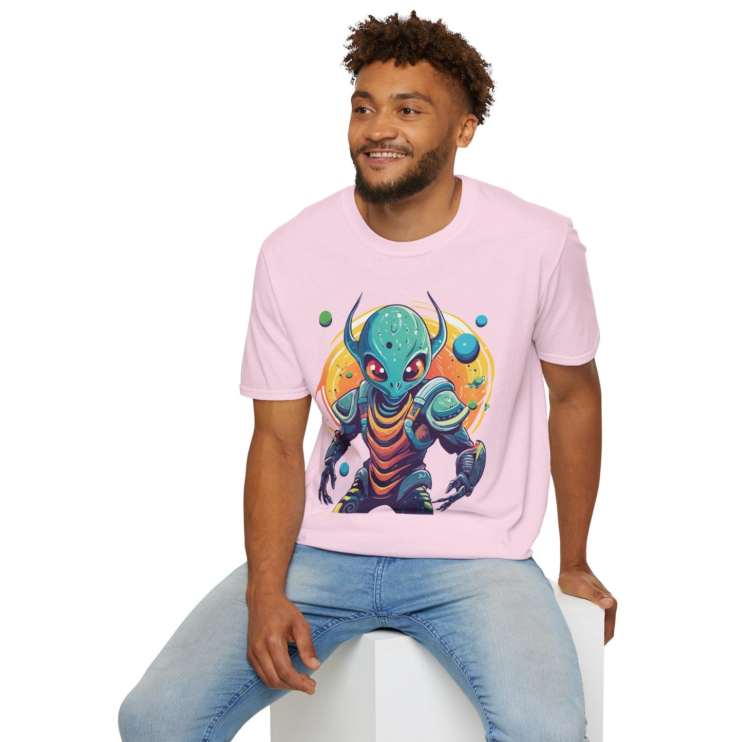 Alien Graphic Unisex Cotton Softstyle UFO Artwork Tee 13