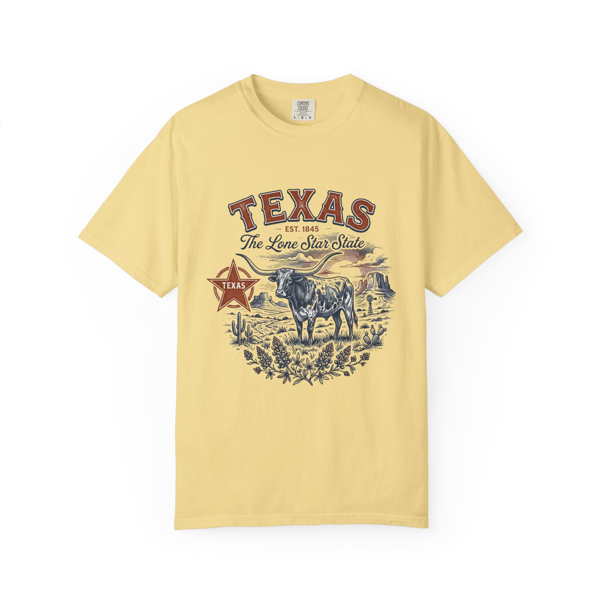 Texas State Vintage Travel Tourist Graphic Tee Unisex 100 Cotton Comfort Colors T-Shirt