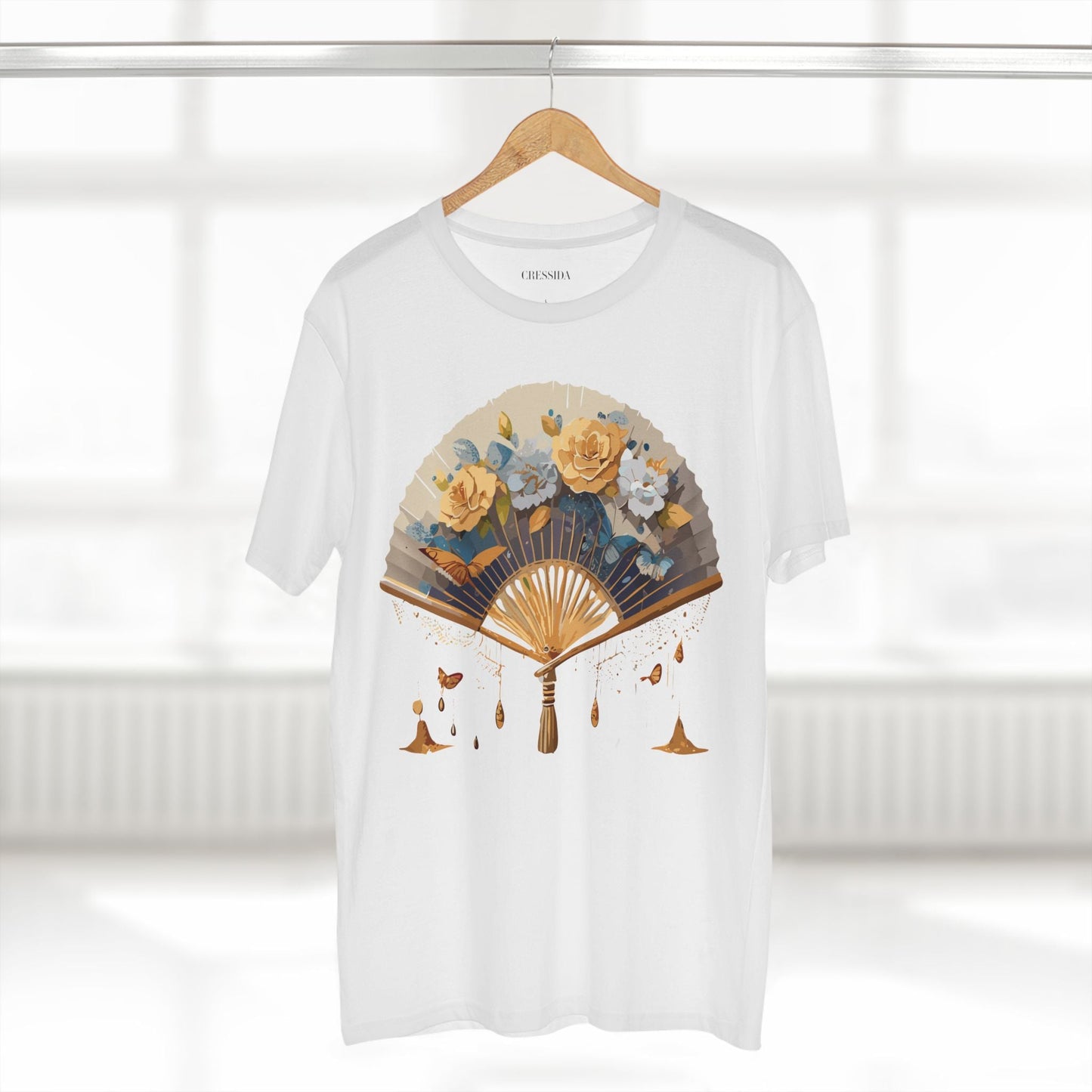 Antique Fan Graphic Design T-Shirt Unisex 100 Cotton Floral Carnival Artwork Tee 2