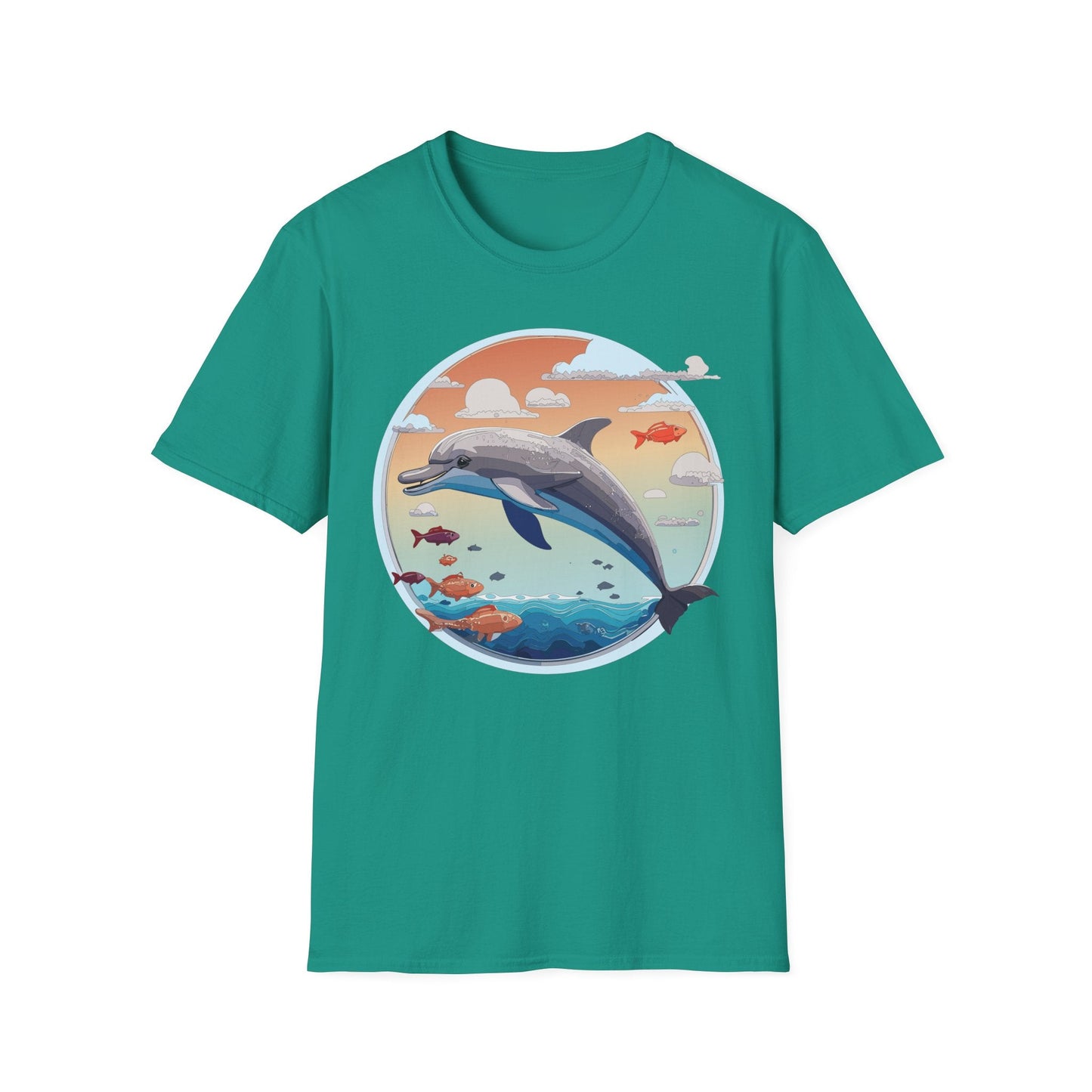 Dolphin Shirt Unisex Gildan Softstyle Cotton Tee For Men Women Dolphin Fish Animal Shirt