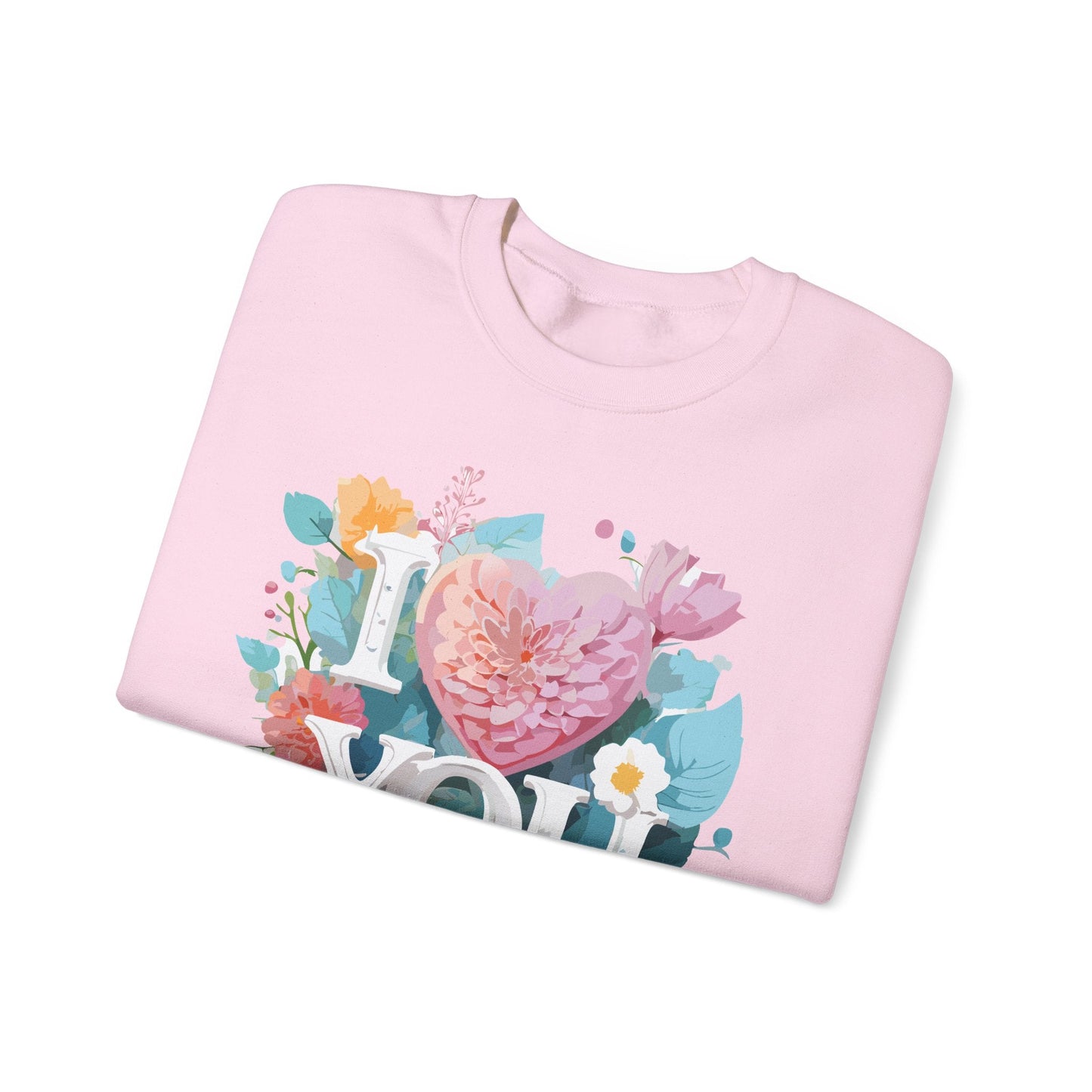 Floral Love Sweatshirt Unisex Valentines Day Gift 50 50 Cotton Polyester Crewneck