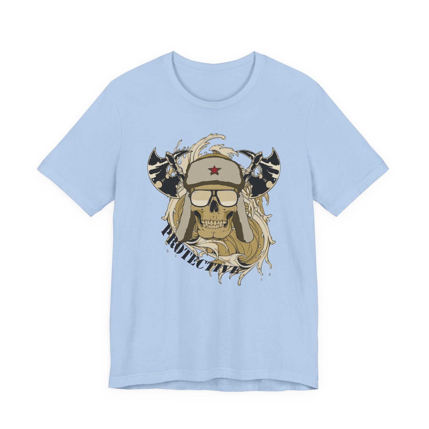 Viking Skull Graphic with Horned Helmet T-Shirt Captain Design Tee Art-41