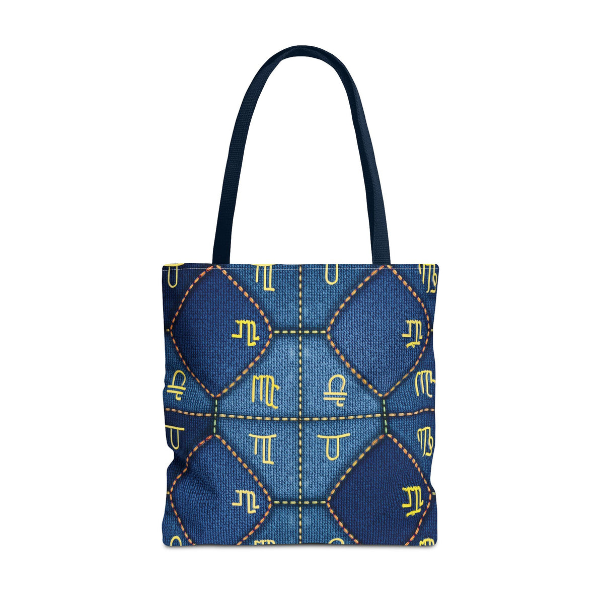 Denim Fabric Imitation Print Unisex Canvas Bag Poly Spun 3 Sizes Tote Bag 184-2