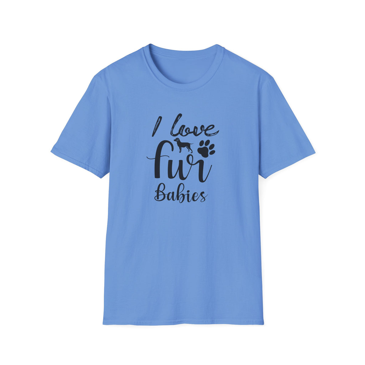 I Love Fur T-Shirt Dog & Cat Paw Graphic Tee for Pet Lovers Unisex Cotton T-Shirt Gildan Softstyle 64000 Tee