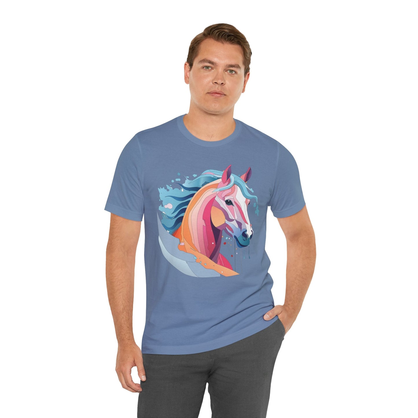 Unisex Animal Tee Shirt With Art Design Wild Animals Short Sleeve Premium Comfort Fit