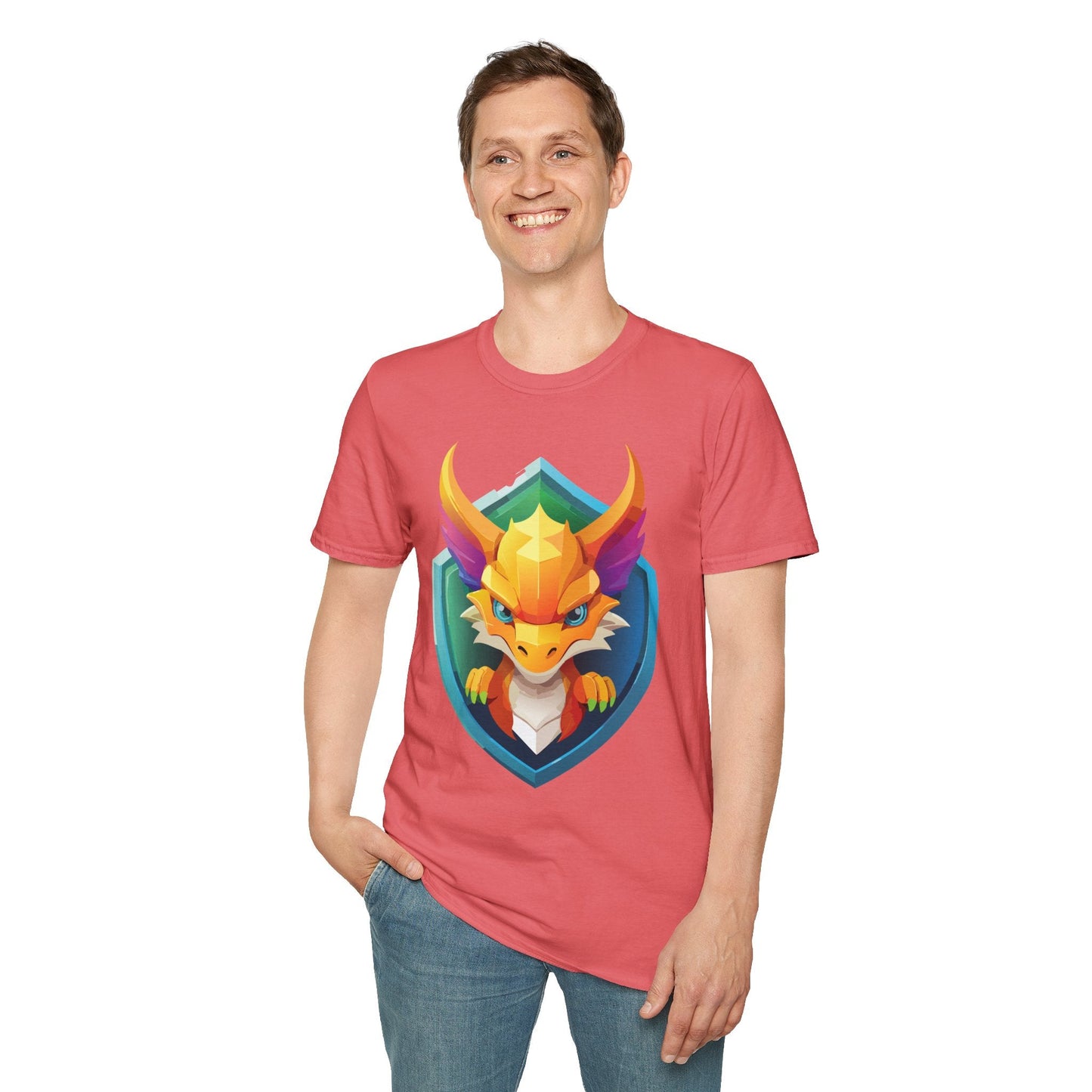 Dragon T Shirt Unisex Dragon Graphic Tee With Animal Design Soft Cotton Gildan Softstyle 64000