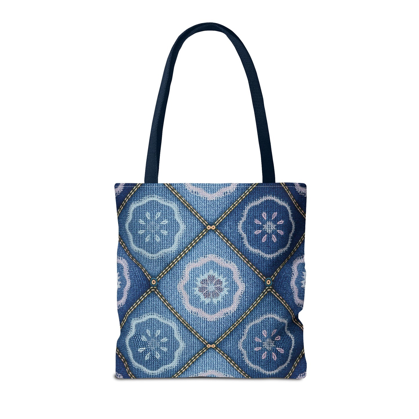 Denim Fabric Imitation Print Unisex Canvas Bag Poly Spun 3 Sizes Tote Bag 123