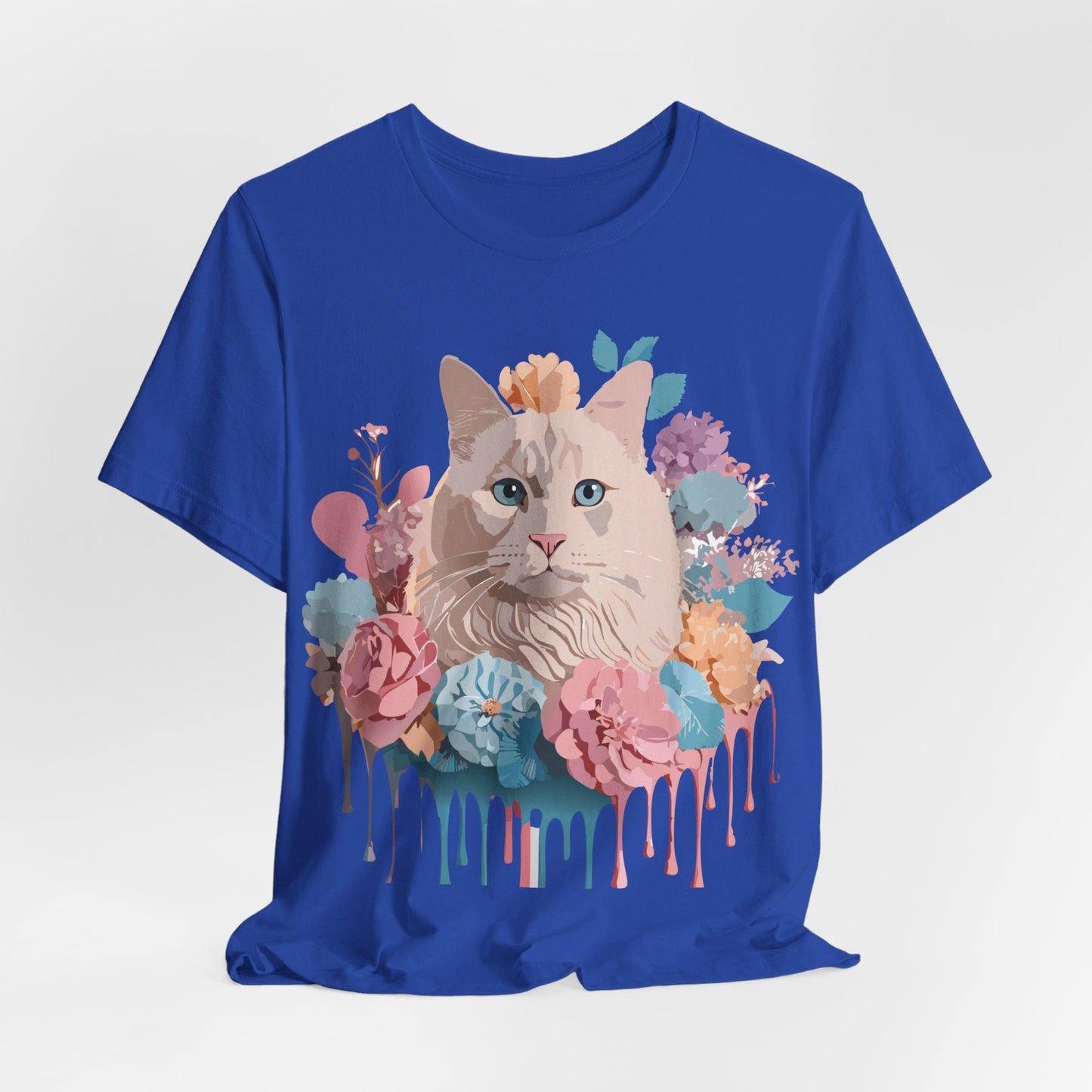 Cat Graphic Tee Unisex Short Sleeve Shirt By Adelpha Vintage Art Design