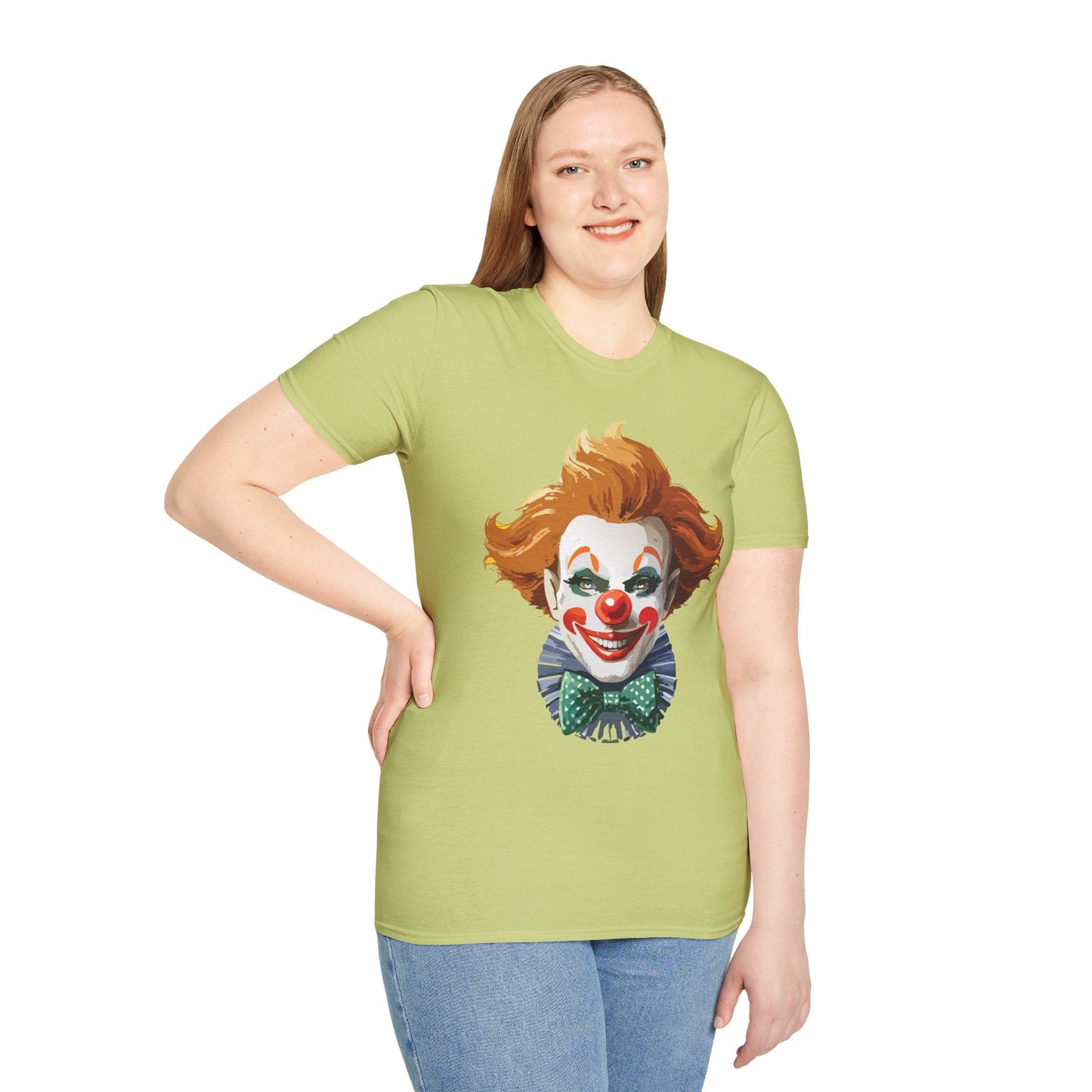 Clown Theme T Shirt Funny Man Circus Scary Man Unisex Gildan Softstyle Graphic Tee Everyday Wear