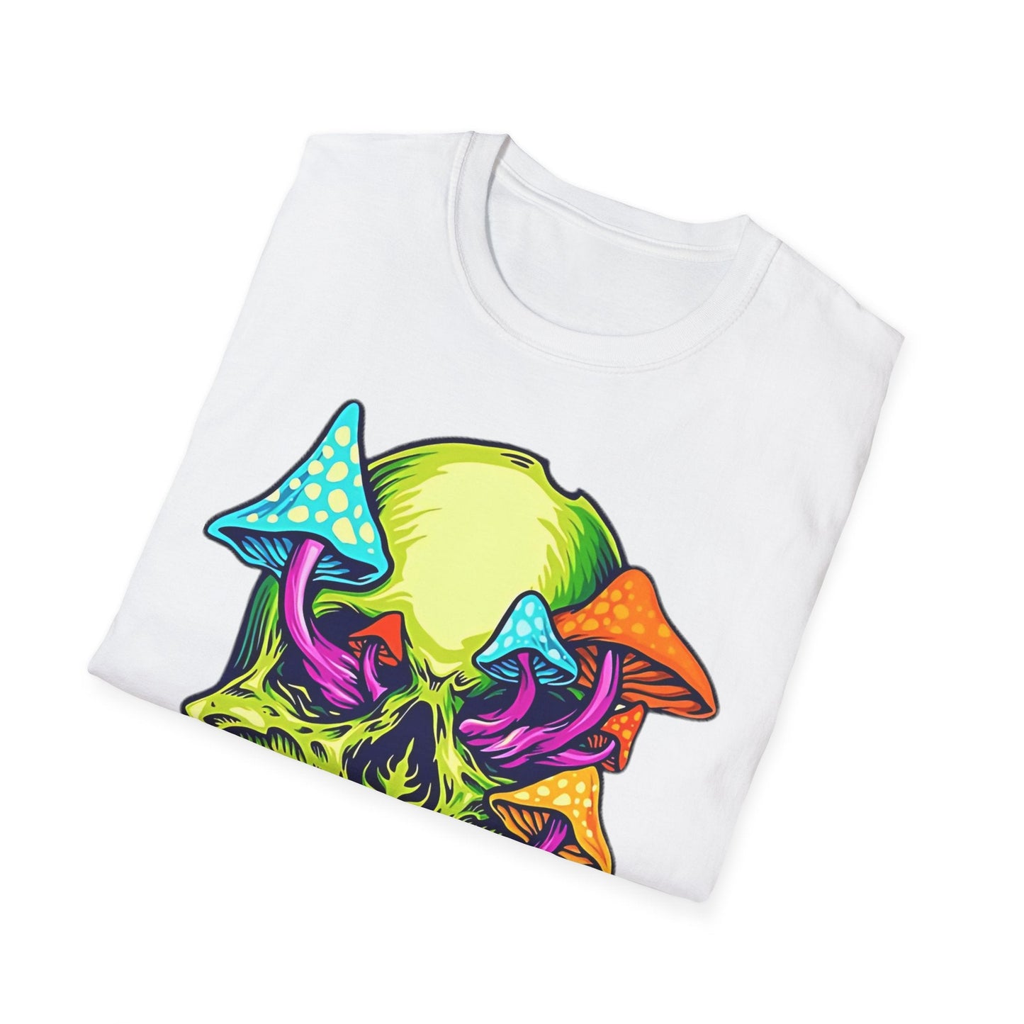 Unisex Skull Tee Shirt With Skeleton Art Design Gildan Softstyle 64000 100 Percent Ring Spun Cotton