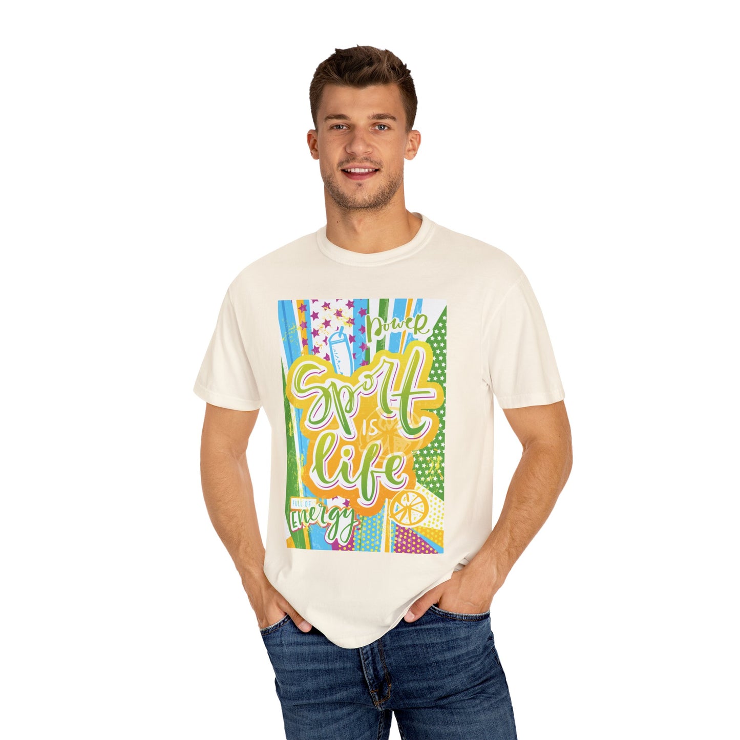 Unisex-T-Shirt mit Sports-Art-Design