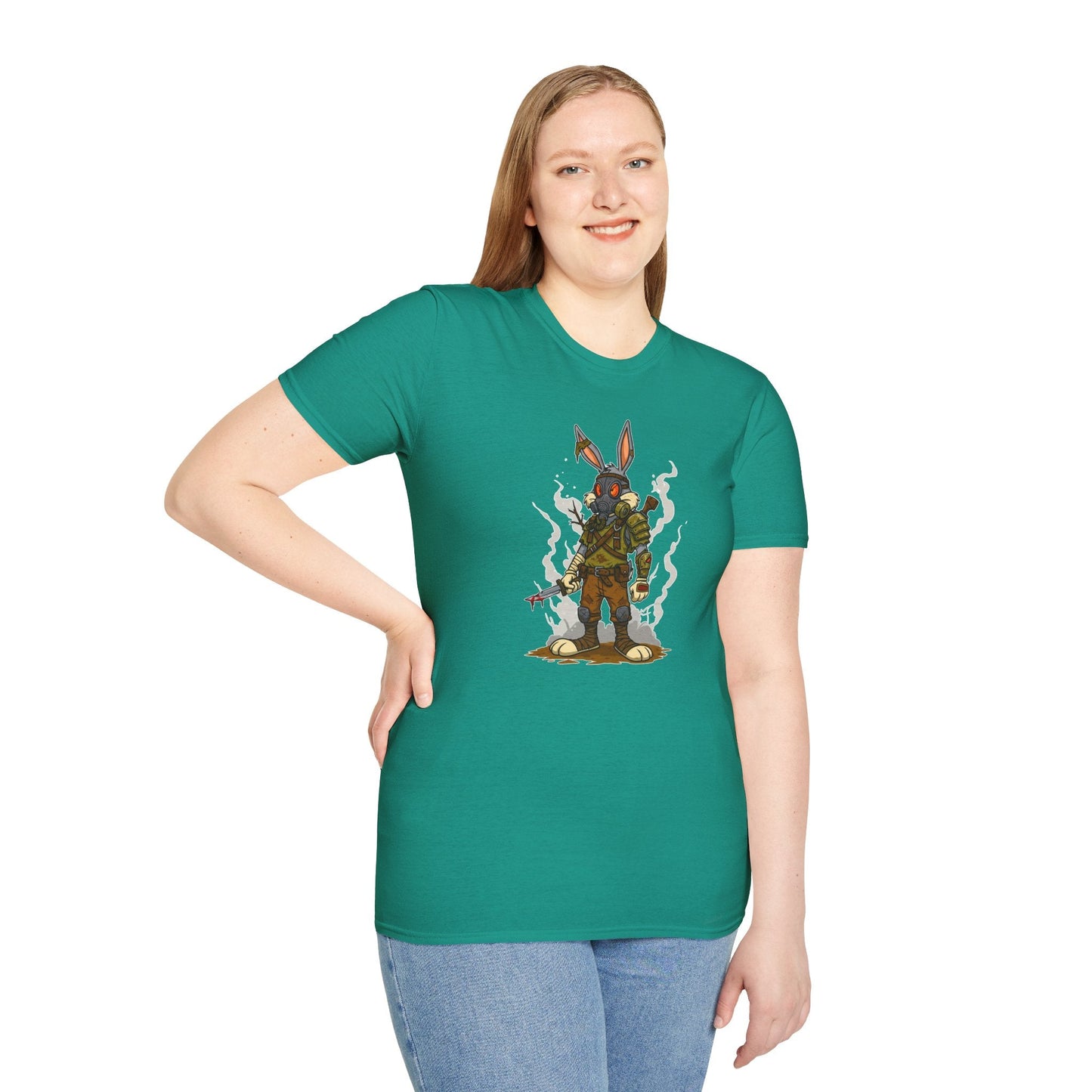 Cartoon Bunny Graphic Unisex Cotton Animal Animation Artwork Design Tee 12
