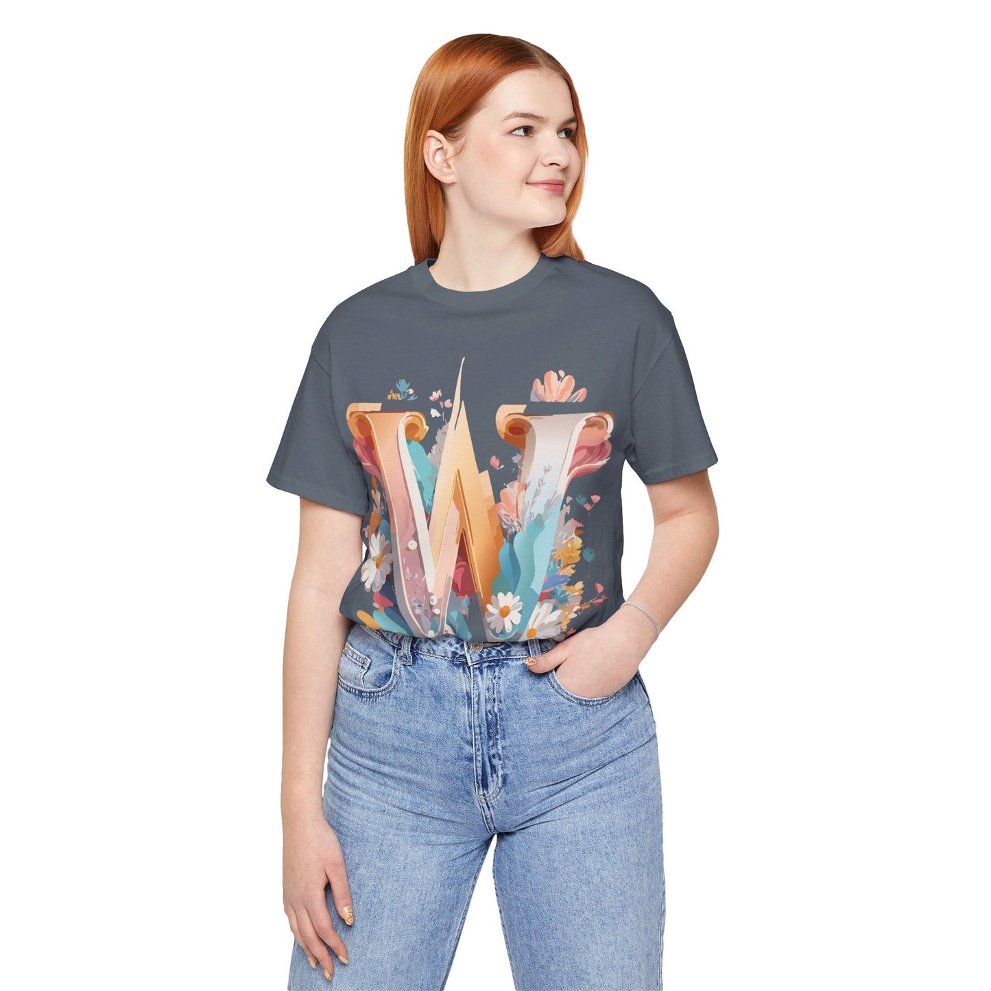 Letter W Shirt Unisex Graphic Tee By Adelpha Vintage Inspired Art Short Sleeve Collection