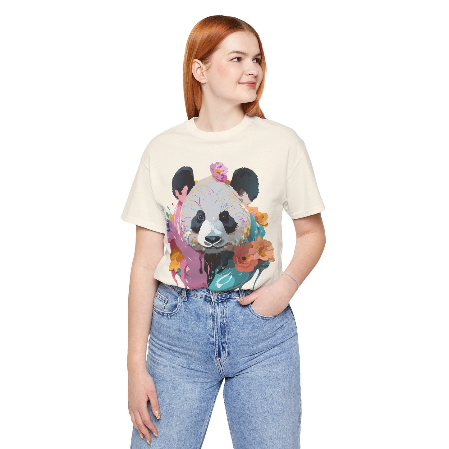 Panda Premium Graphic Tee Unisex Jersey Short Sleeve By Adelpha Vintage Inspired Artwork