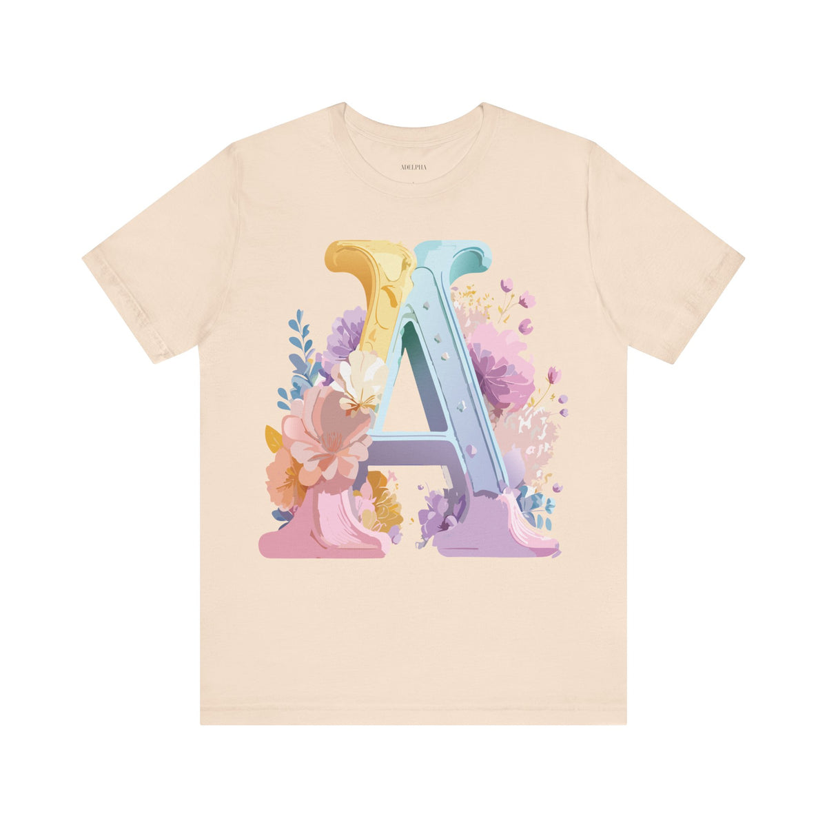 Letter A Graphic Unisex Cotton Bella+Canvas Tee with Art Letter Design