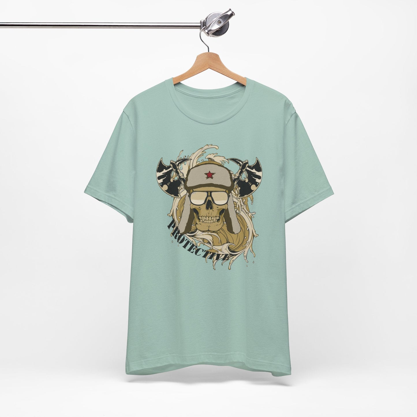 Viking Skull Graphic with Horned Helmet T-Shirt Captain Design Tee Art-41