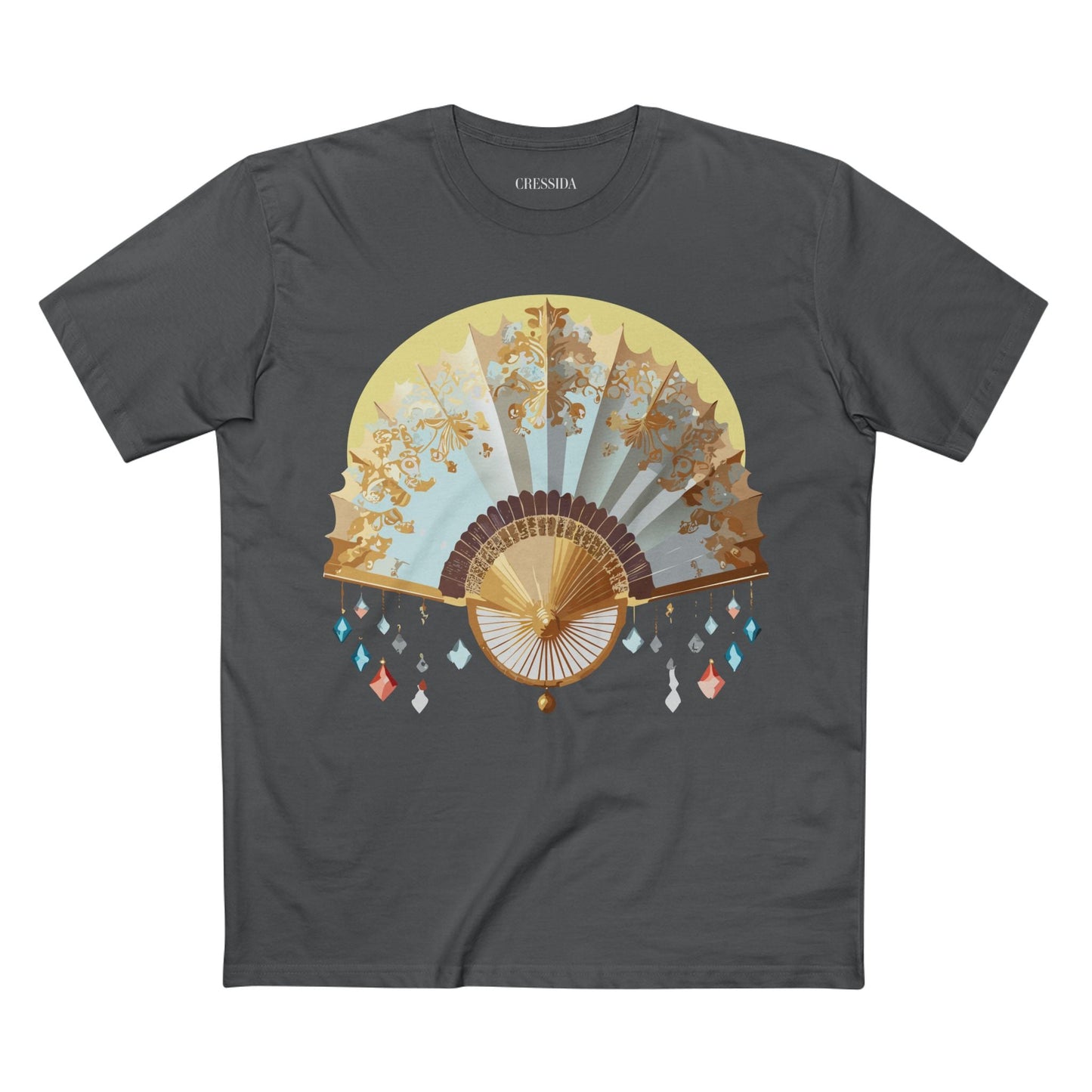 Antique Fan Graphic Design T-Shirt Unisex 100 Cotton Floral Carnival Artwork Tee 25