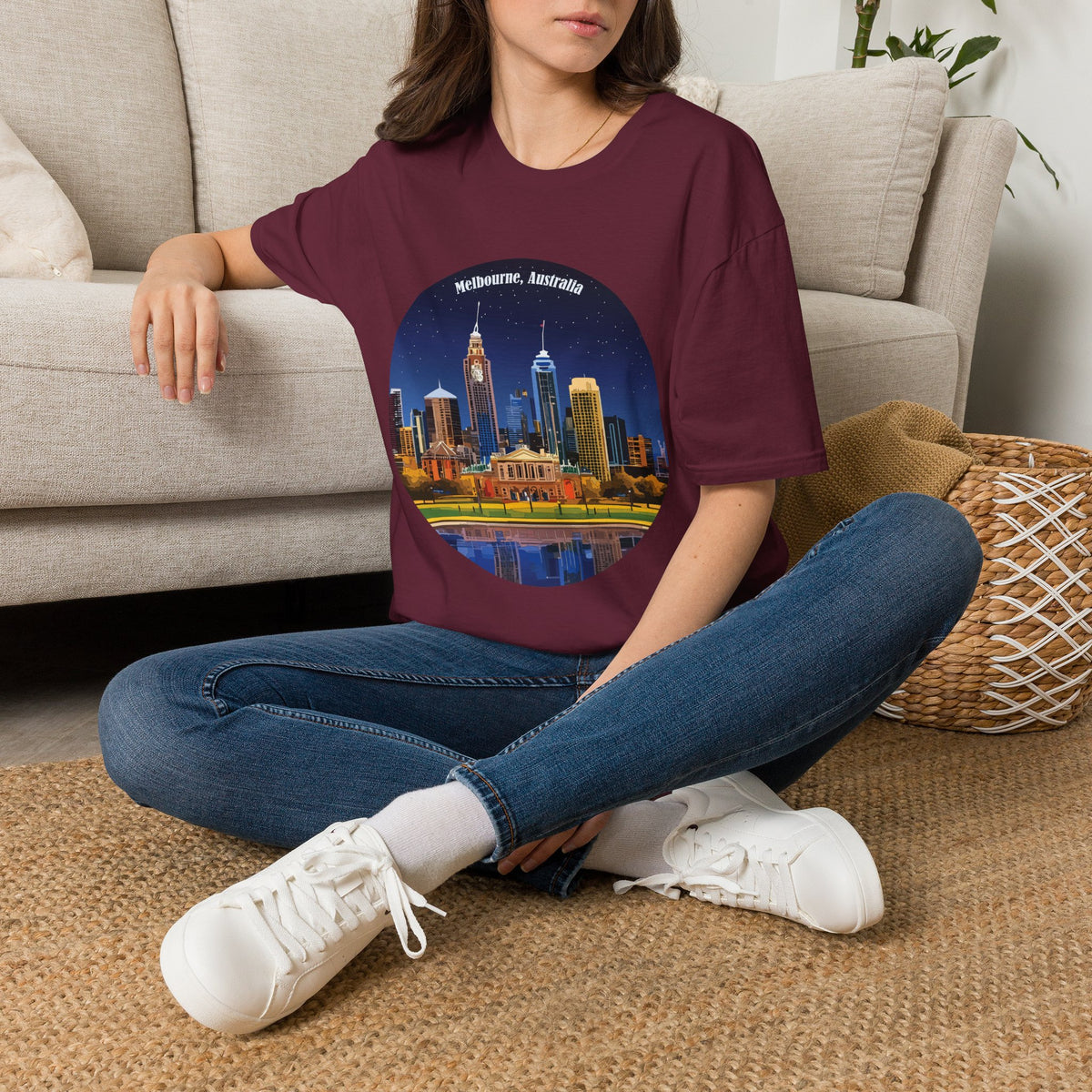 Melbourne Australia Skyline T-Shirt | City Nightscape Tee