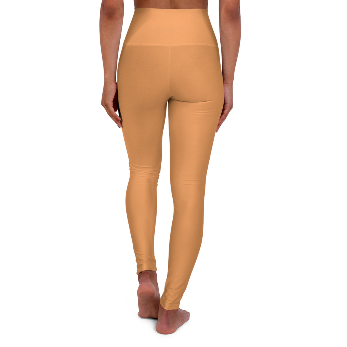 Sandy Beige Color Yoga Leggings High-Waist Women's Seamless Poly-Span Stretchy Pants XS-2XL