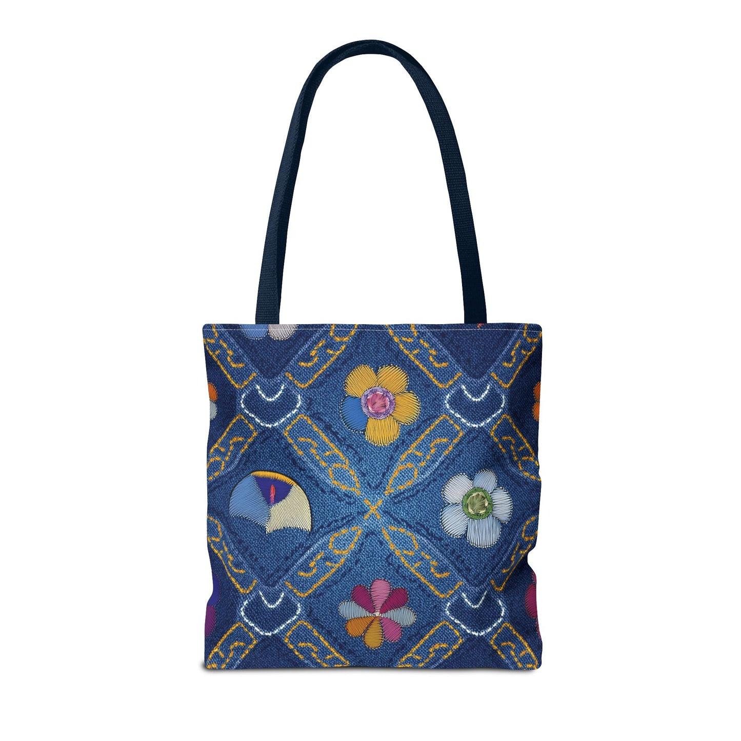 Denim Fabric Imitation Print Unisex Canvas Bag Poly Spun 3 Sizes Tote Bag 171